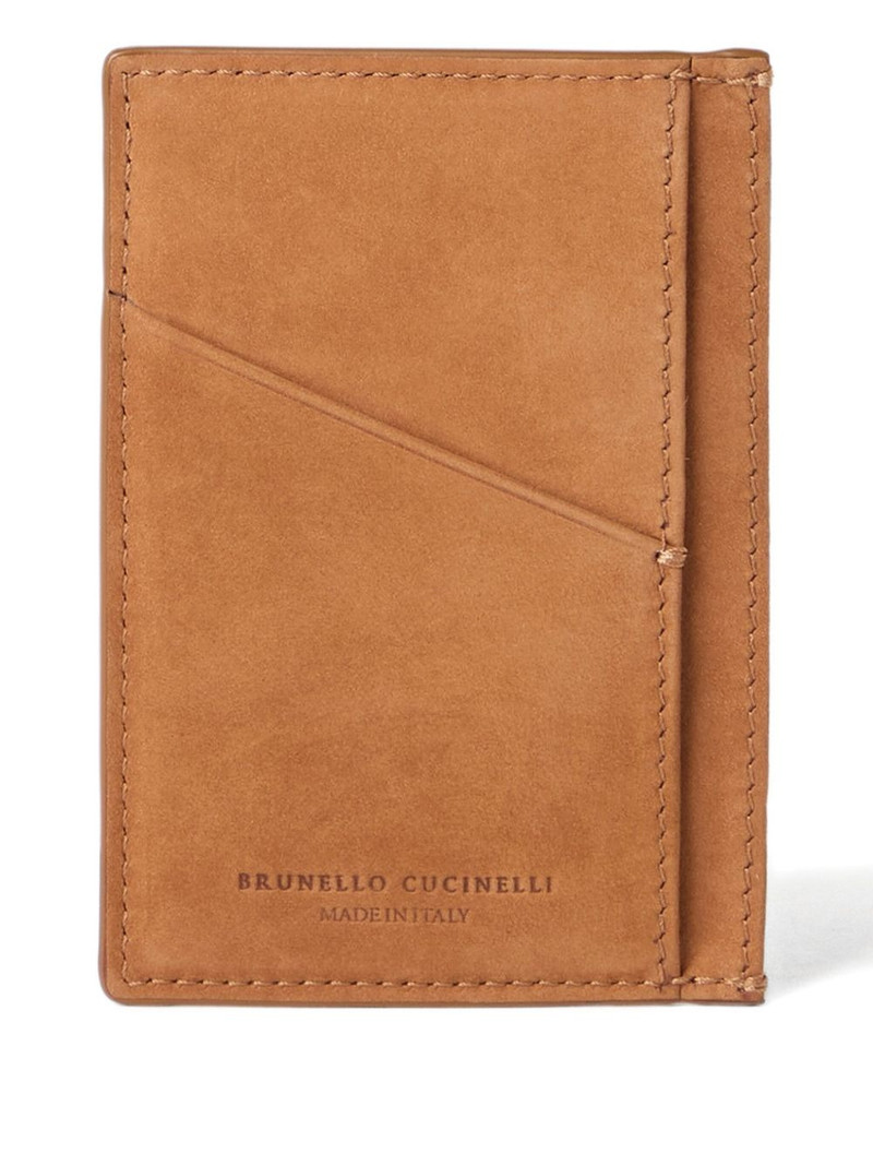 Brunello Cucinelli embossed leather card holder outlook