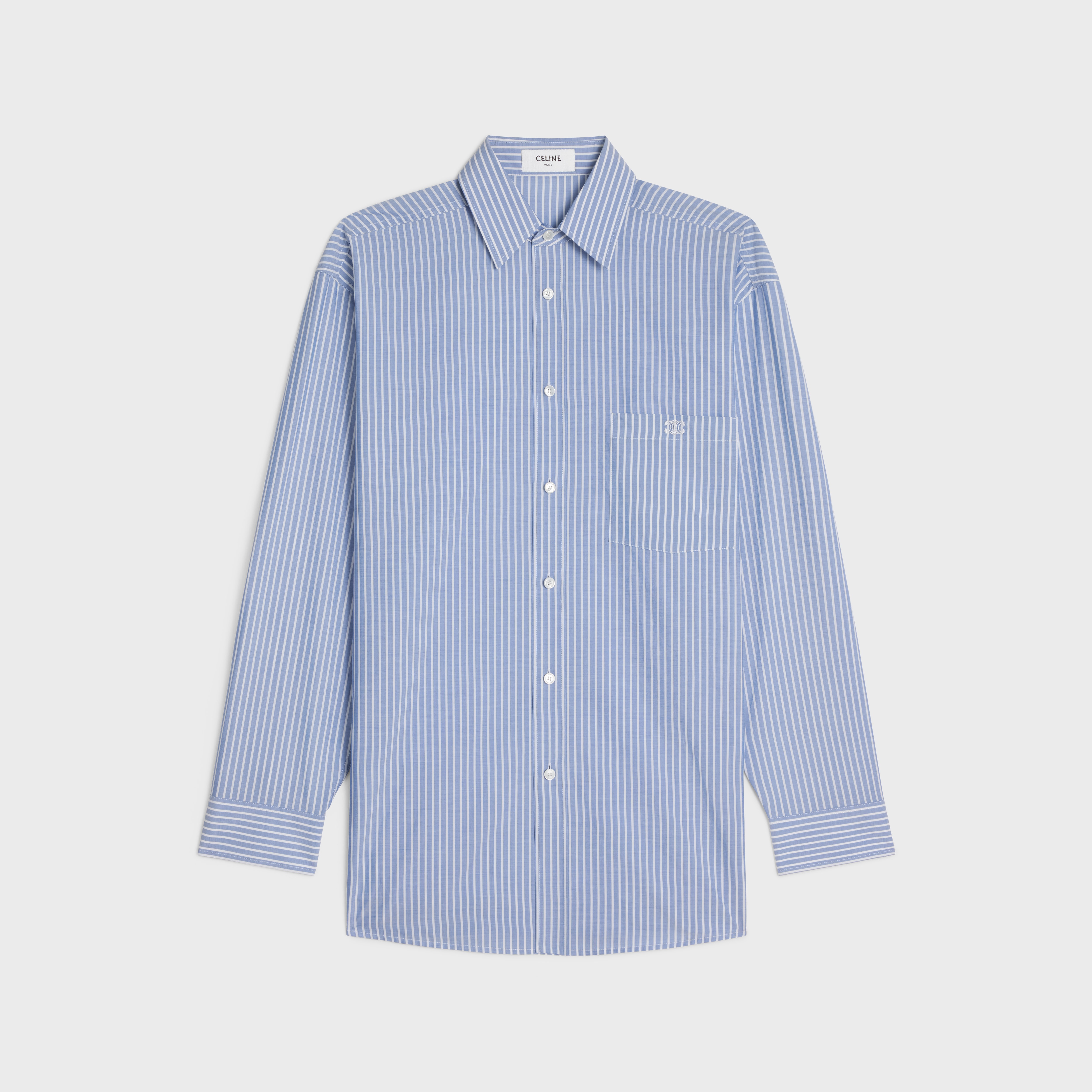 oversized shirt in striped cotton - 1