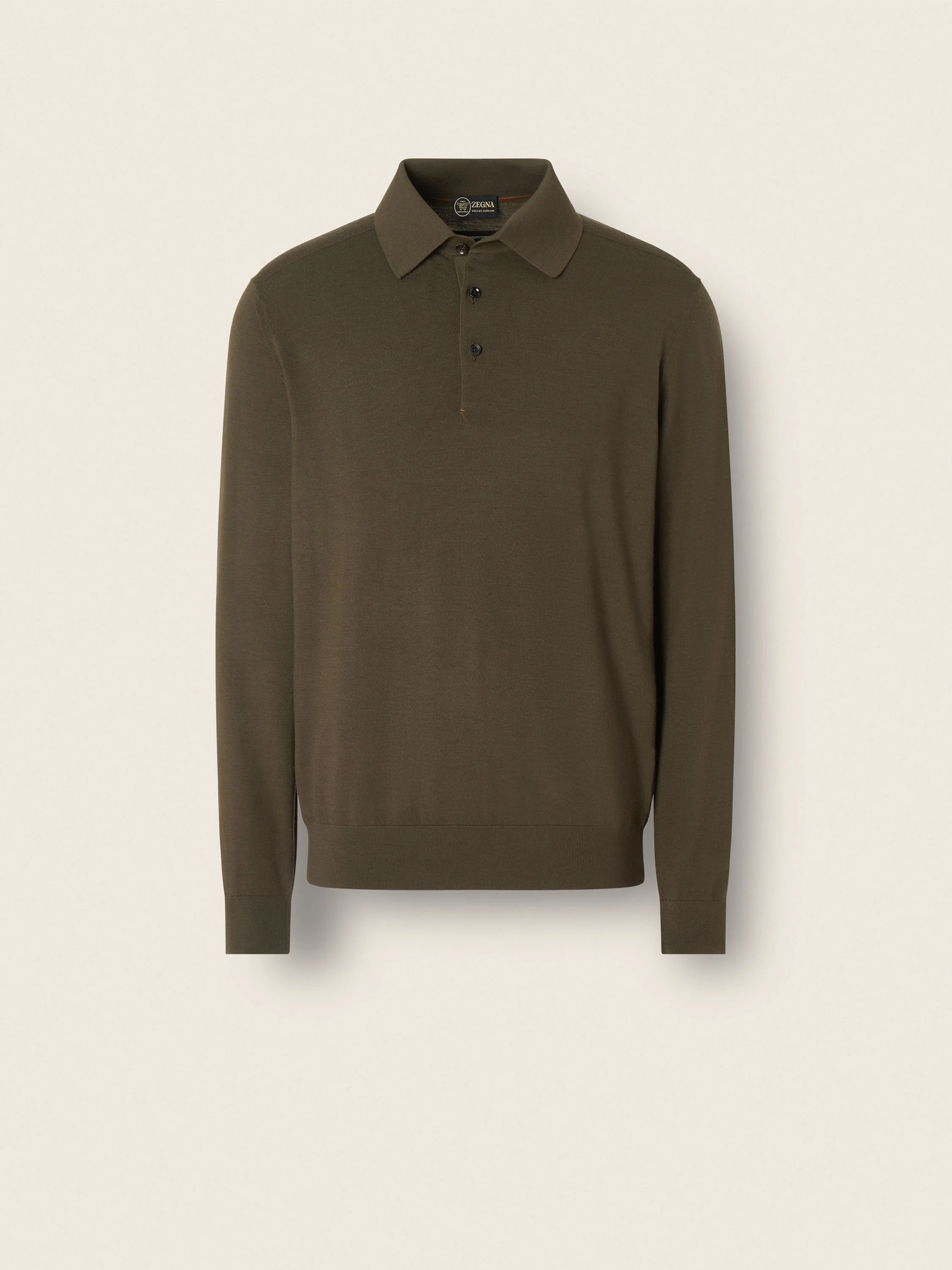 DARK OLIVE GREEN VELLUS AUREUM POLO SHIRT - 1