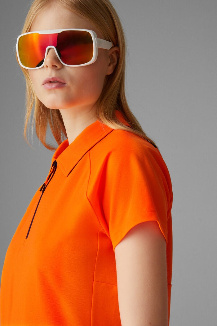 Carmela Functional polo shirt in Orange/Black - 4