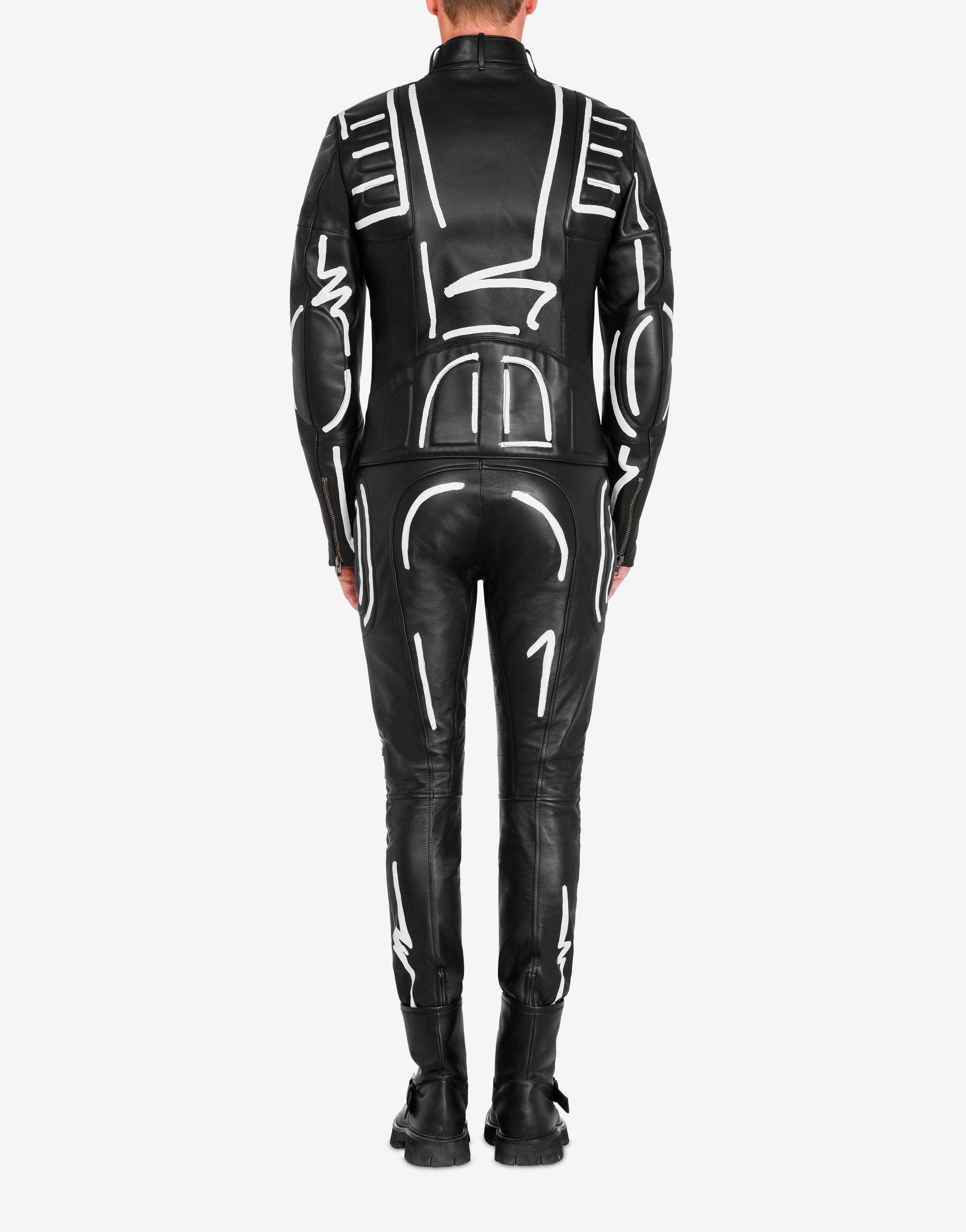 SQUIGGLES NAPPA LEATHER BIKER JACKET - 3