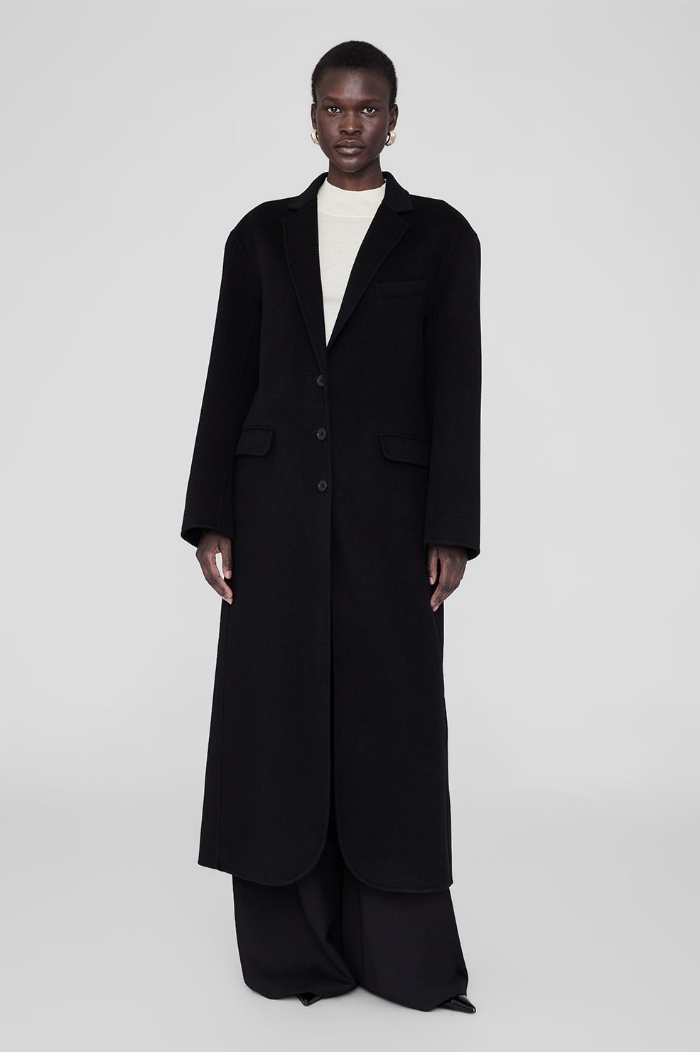 Quinn Coat - Black Cashmere Blend - 5