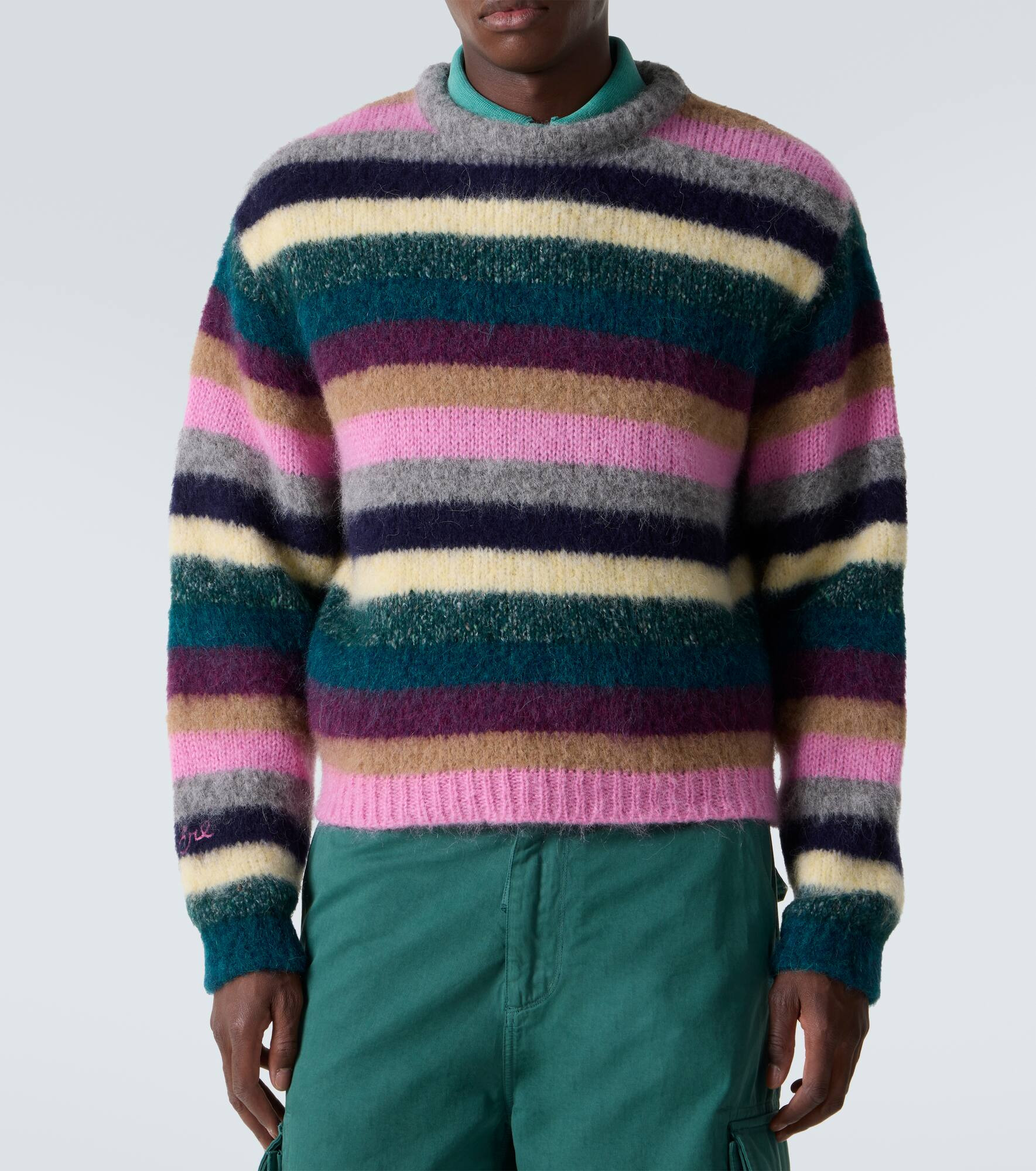 Striped alpaca-blend sweater - 3