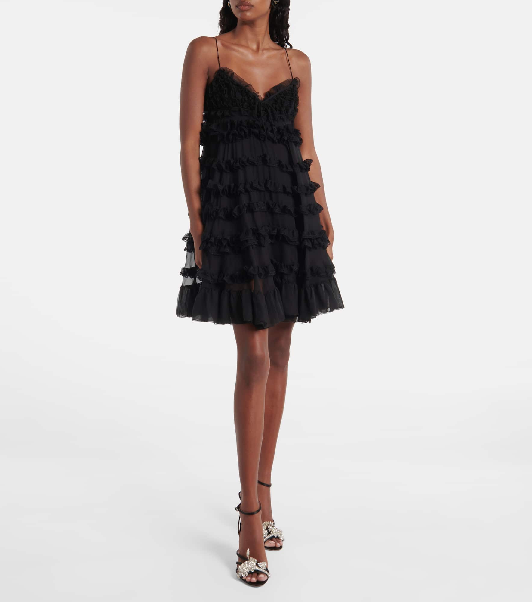 Tiered silk tulle minidress - 2