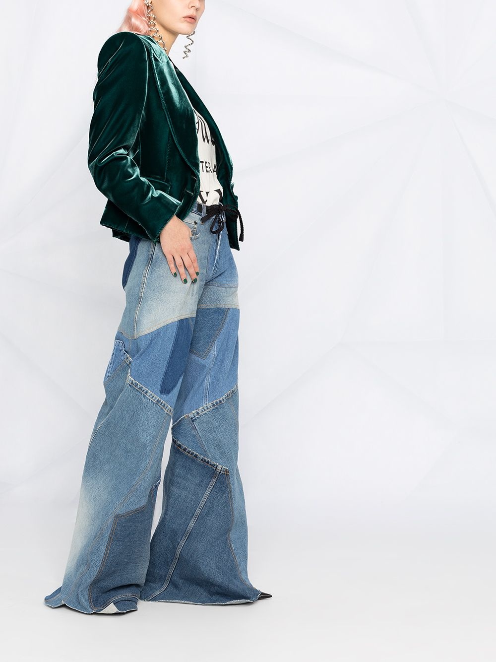 patchwork-detail denim jeans - 6
