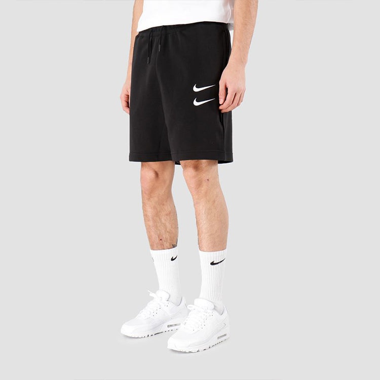 Nike Swoosh French Terry Short Alphabet Printing Casual Sports Shorts Black DB4958-010 - 6