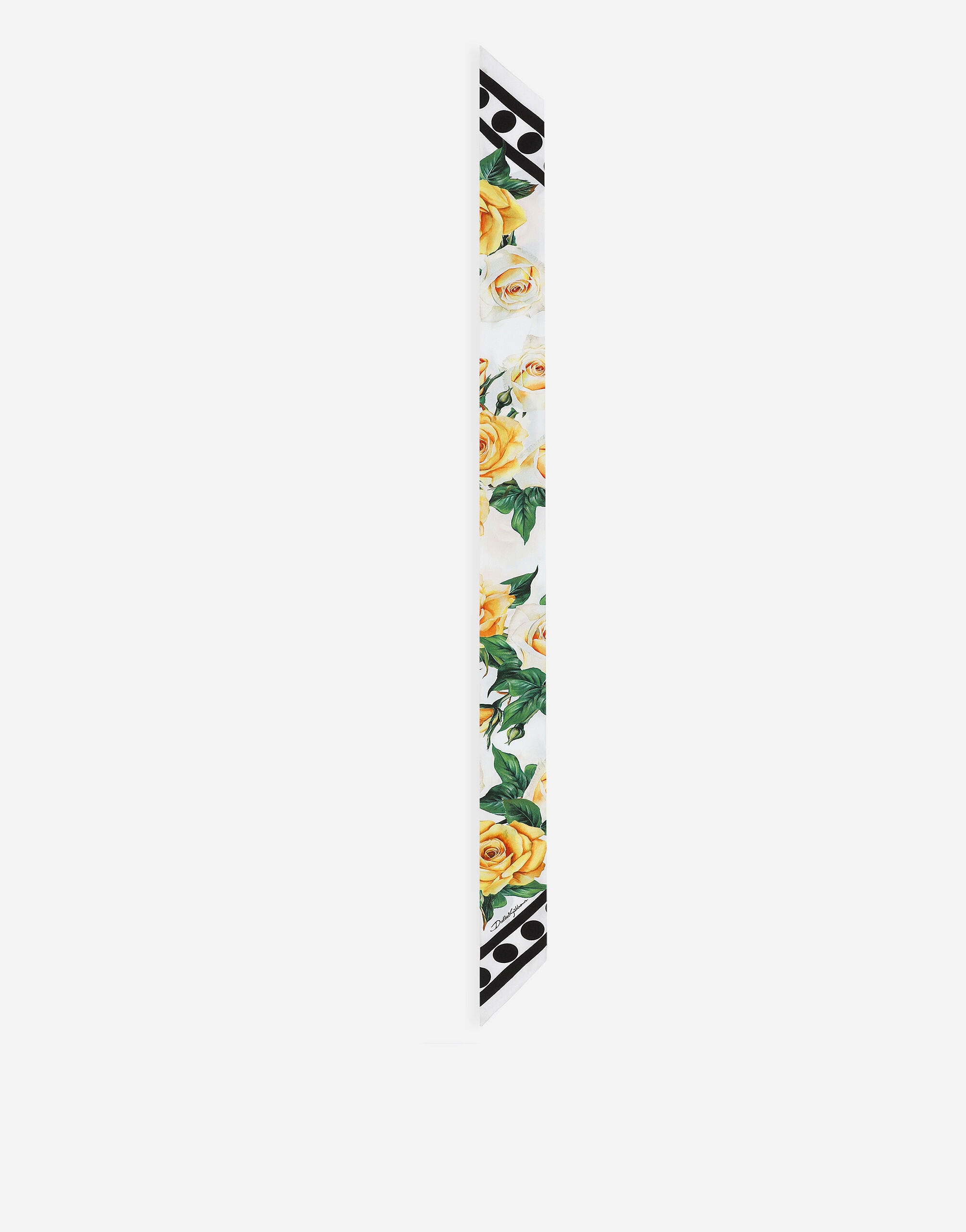 Twill headscarf with yellow rose print - 1