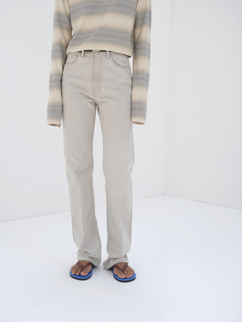 AURALEE FADED HARD TWIST BROWN DENIM 5P PANTS outlook