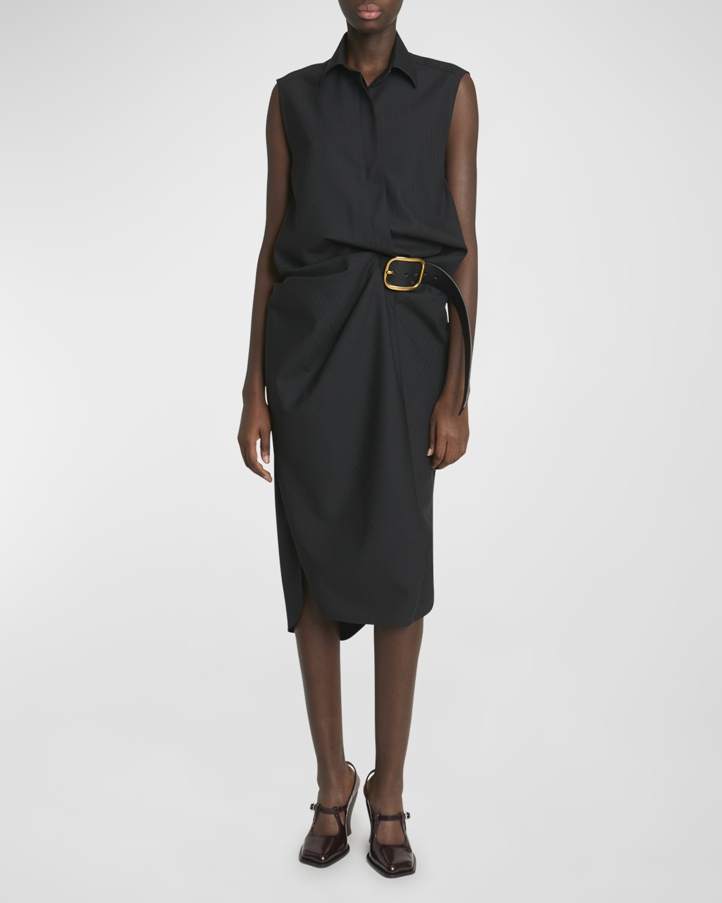 【LOEWE】BELTED MIDI SHIRT DRESS LOEWE Wrap-effect belted woven midi shirt dress | NET-A-PORTER