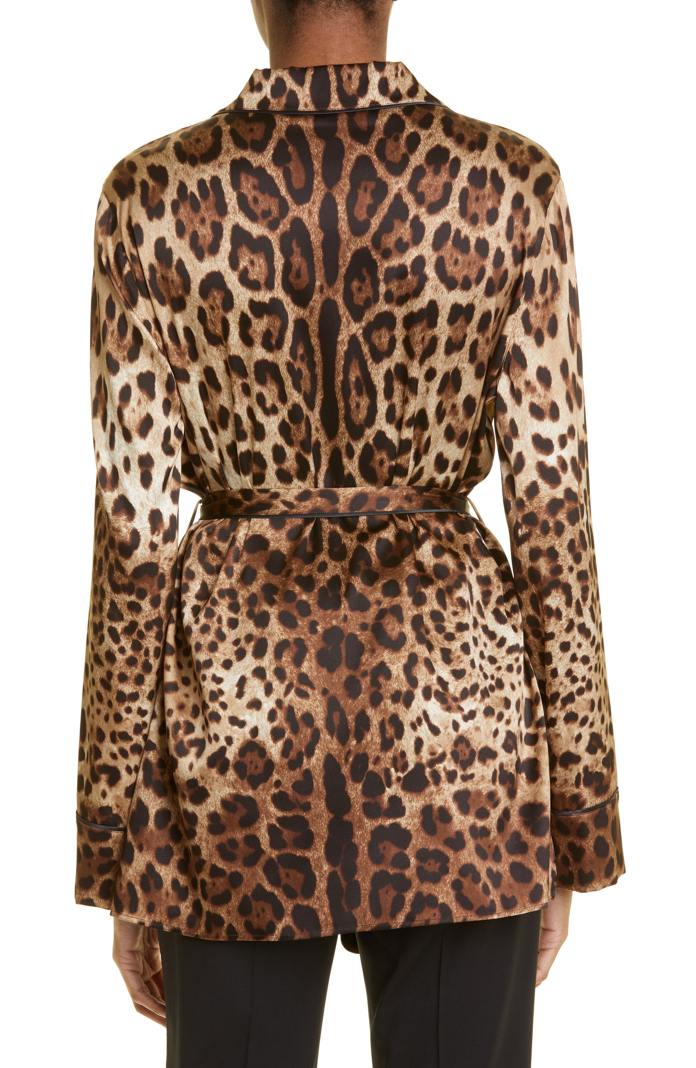 Leopard Print Satin Blouse - 3