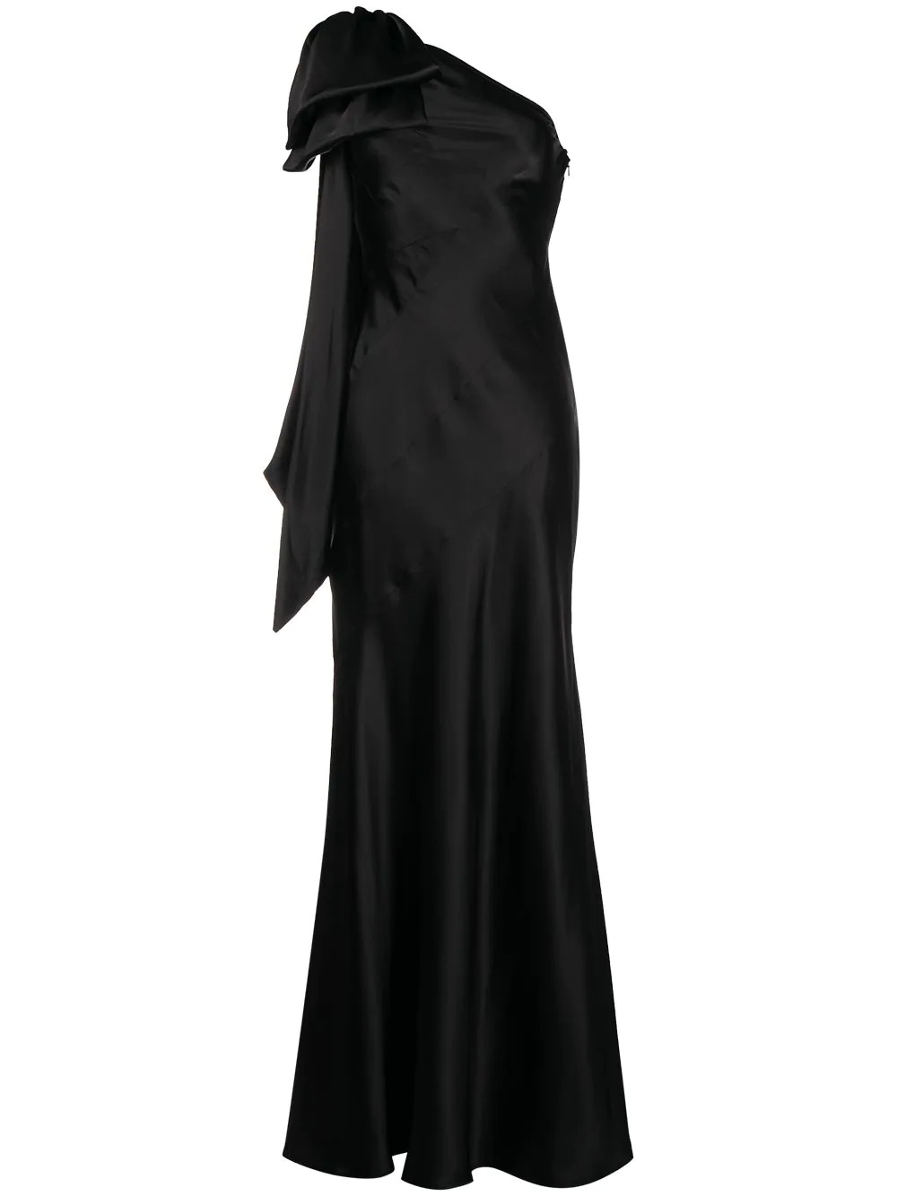 one-shoulder floor-length dress - 1