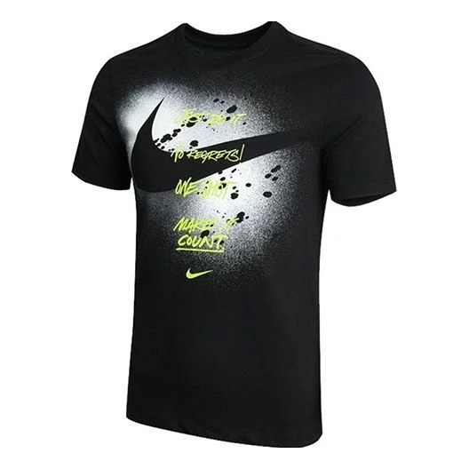 Nike M Nk Graphic Ss Tee Large Alphabet Printing Sports Short Sleeve Black DJ5218-010 - 1