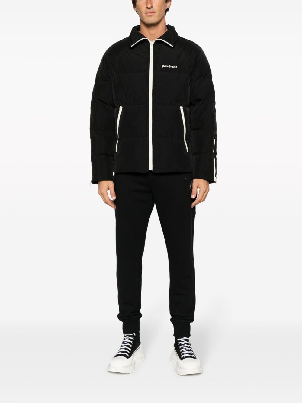 logo-print padded jacket - 2