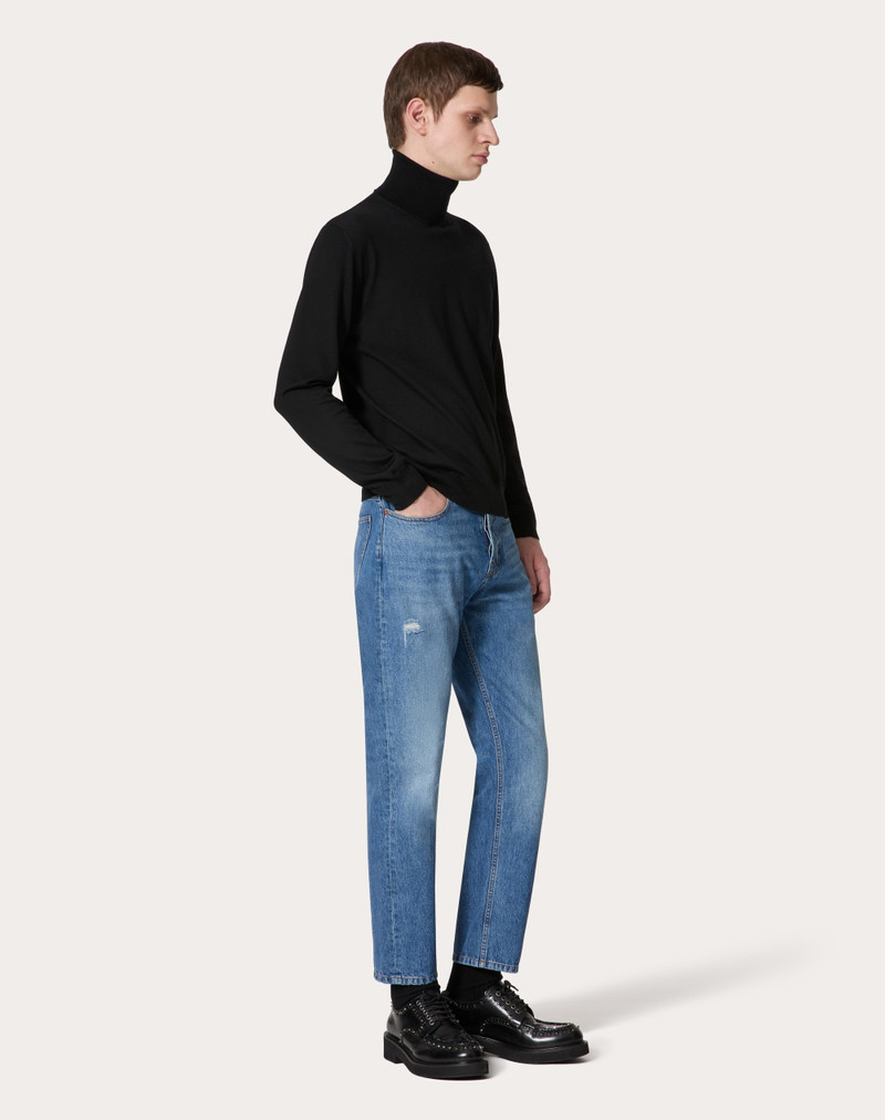 Valentino HIGH-NECK WOOL SWEATER WITH VLOGO SIGNATURE EMBROIDERY outlook