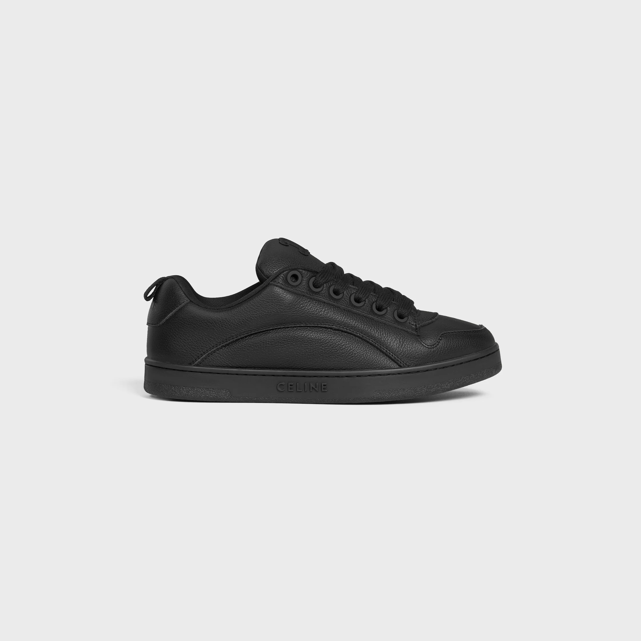 CELINE HUNTINGTON LOW LACE-UP SNEAKER IN TUMBLED LEATHER AND MESH - 1