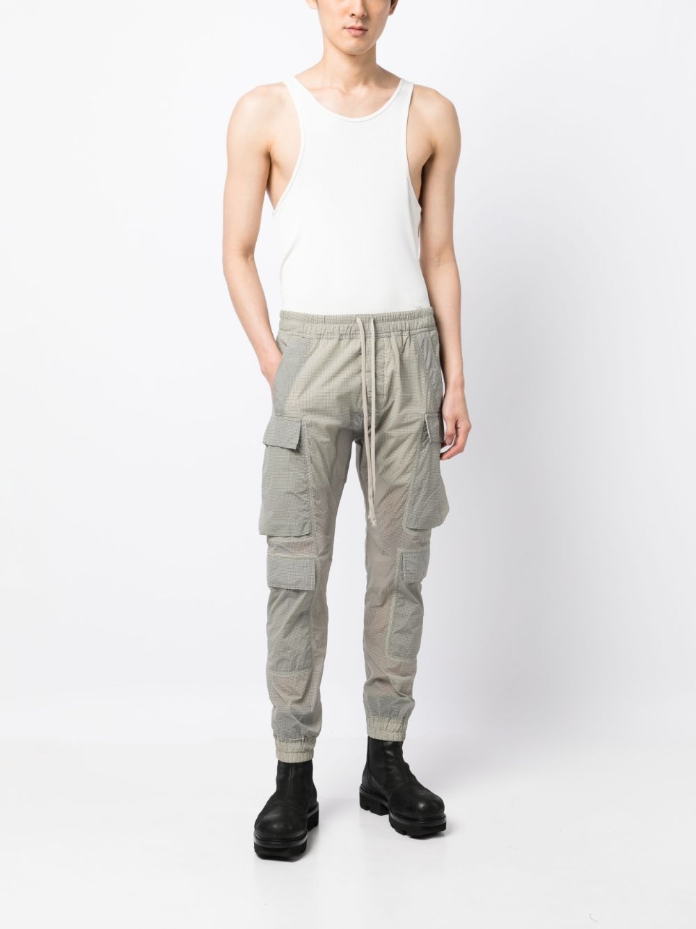 drawstring-waist skinny-cut cargo pants - 2