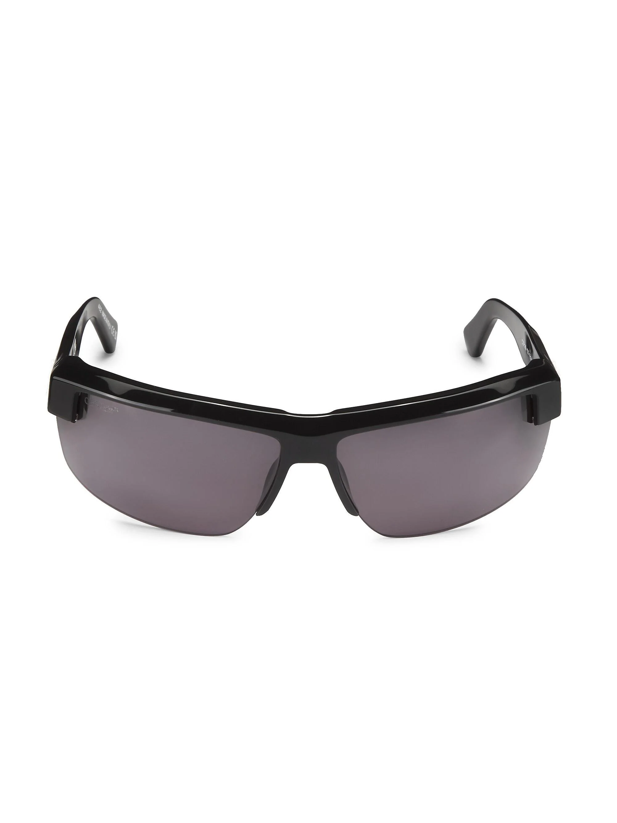 Men's Toledo 75MM Rectangular Sunglasses - Black Dark Grey - 1