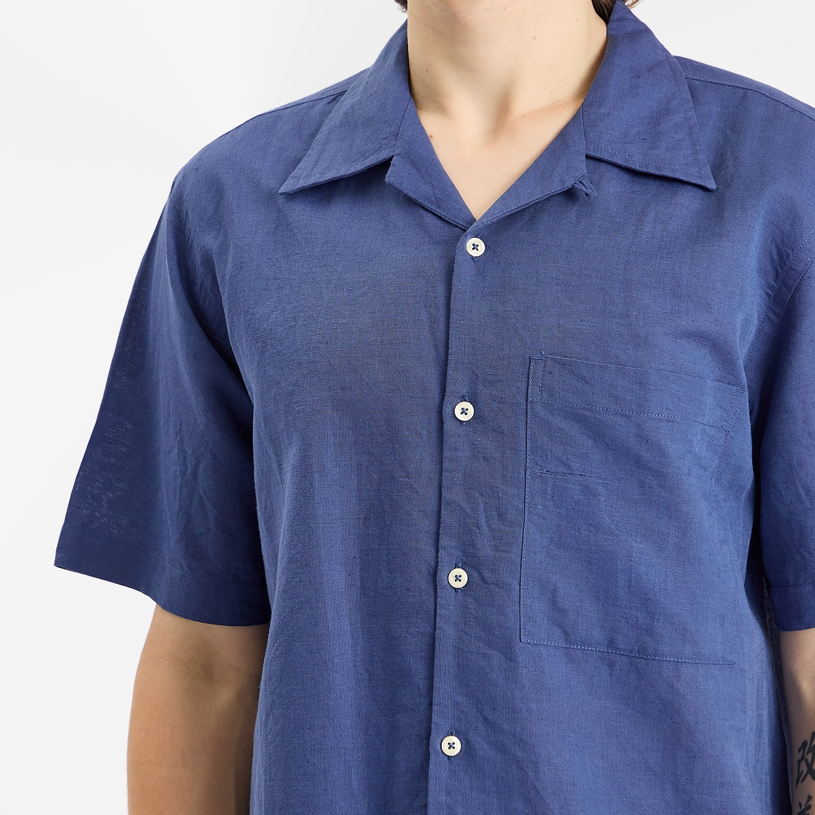 Universal Works Linen Cotton Camp Shirt - 5