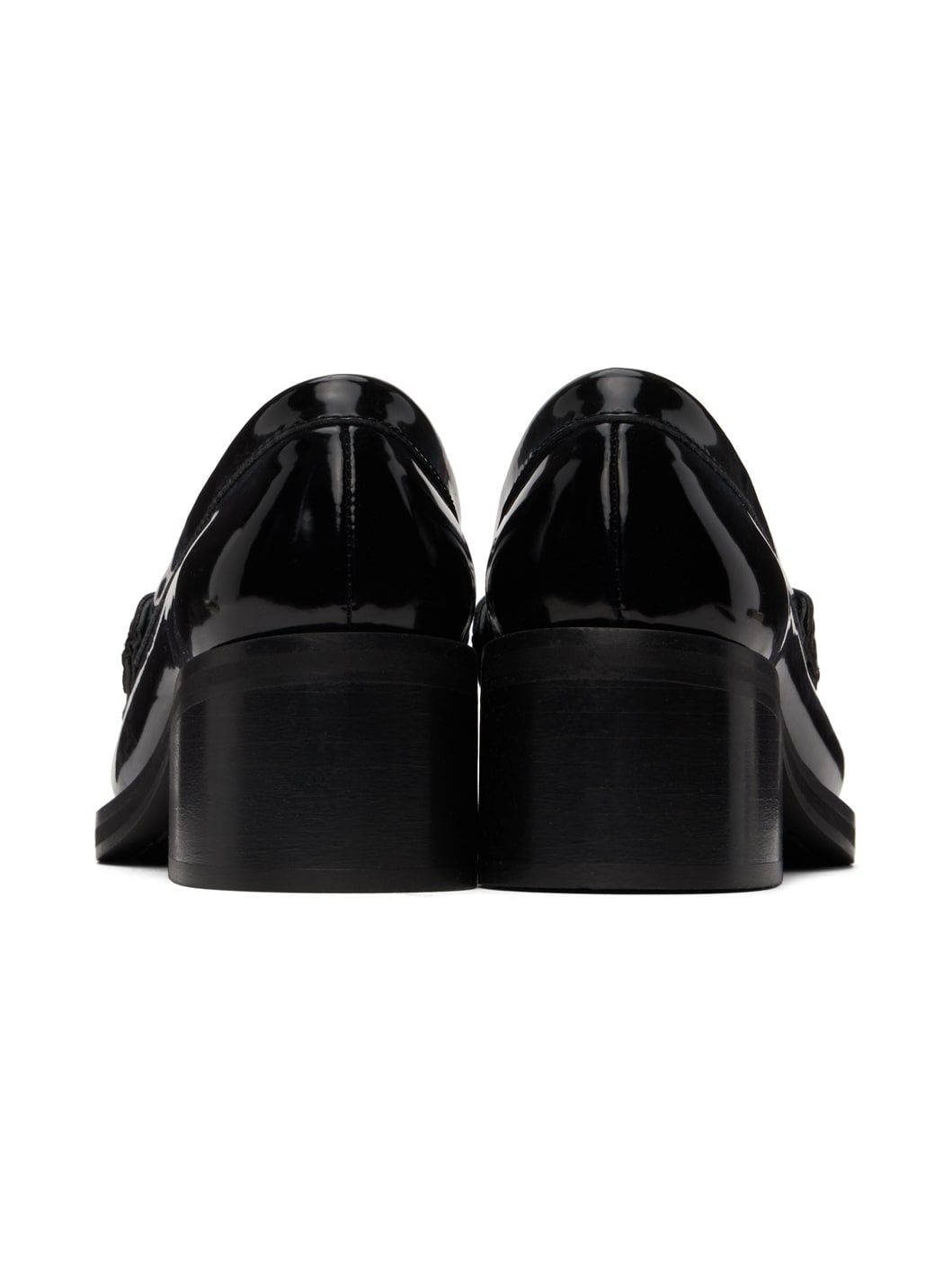 Black Butterfly Logo Mid Heel Loafers - 2