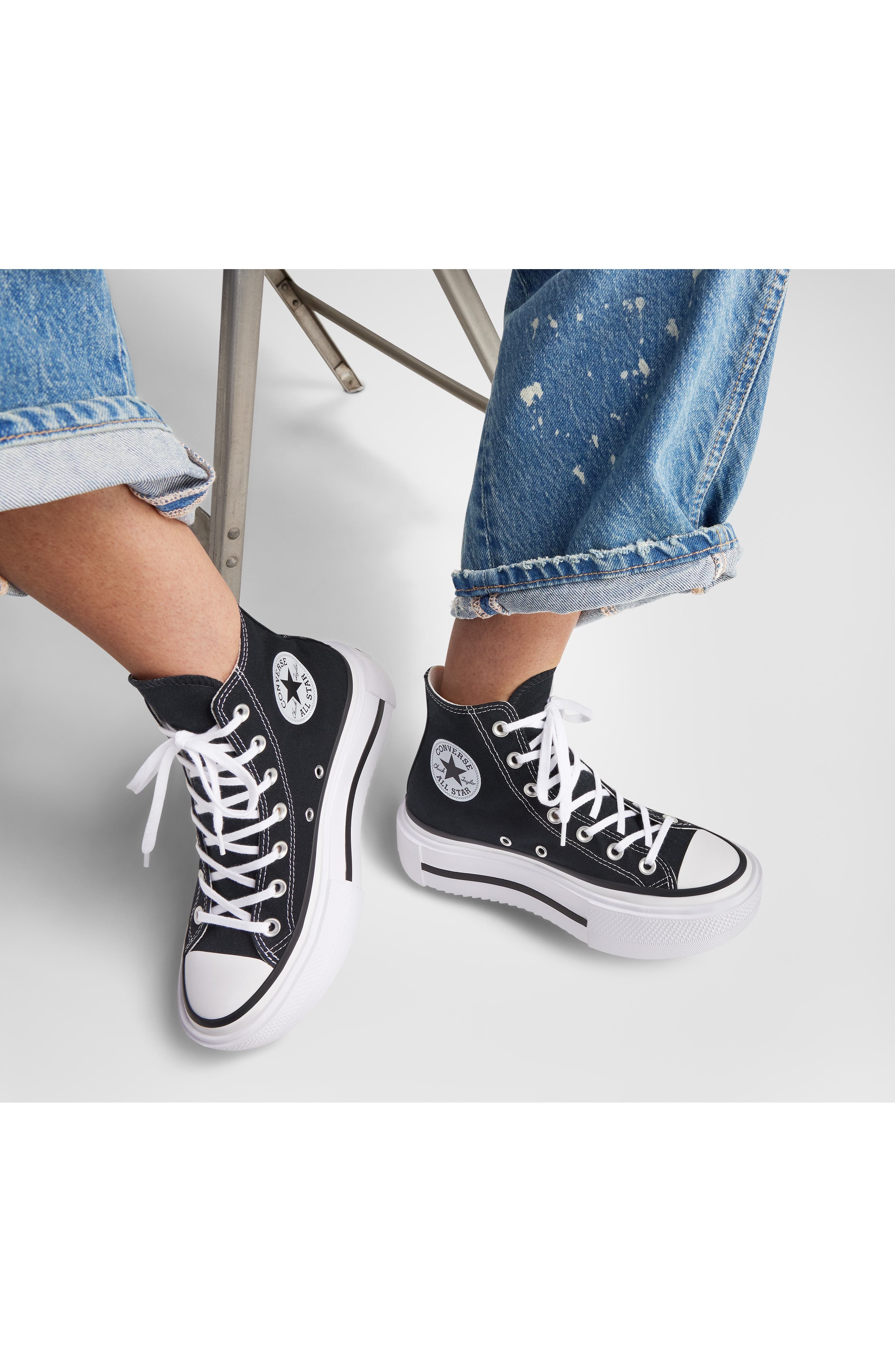 Converse Gender Inclusive Chuck Taylor All Star Lift Double Stack High Top Platform Sneaker in Black - 2