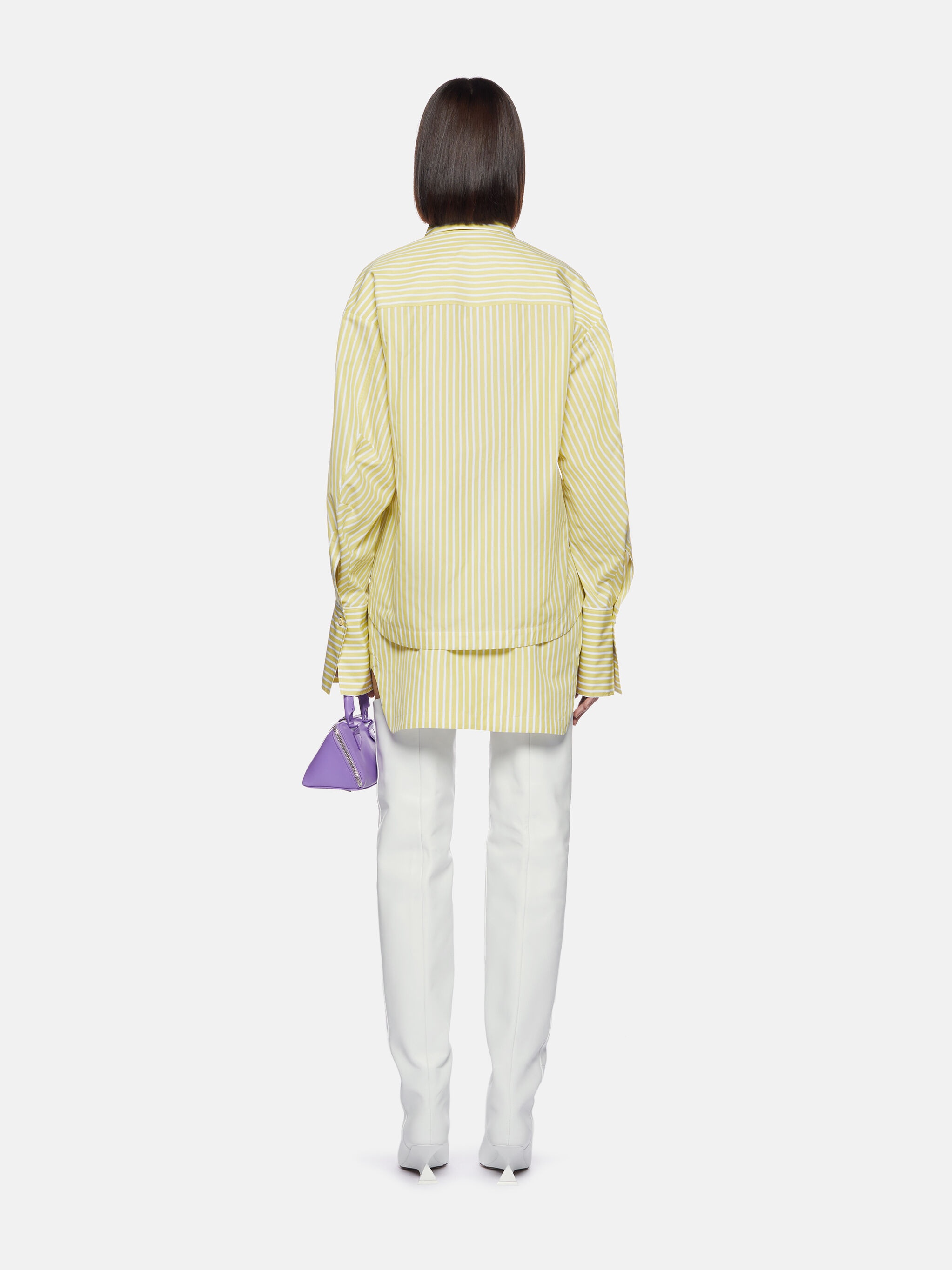 ''ELIZA'' LIGHT BANANA STRIPED SHIRT - 3