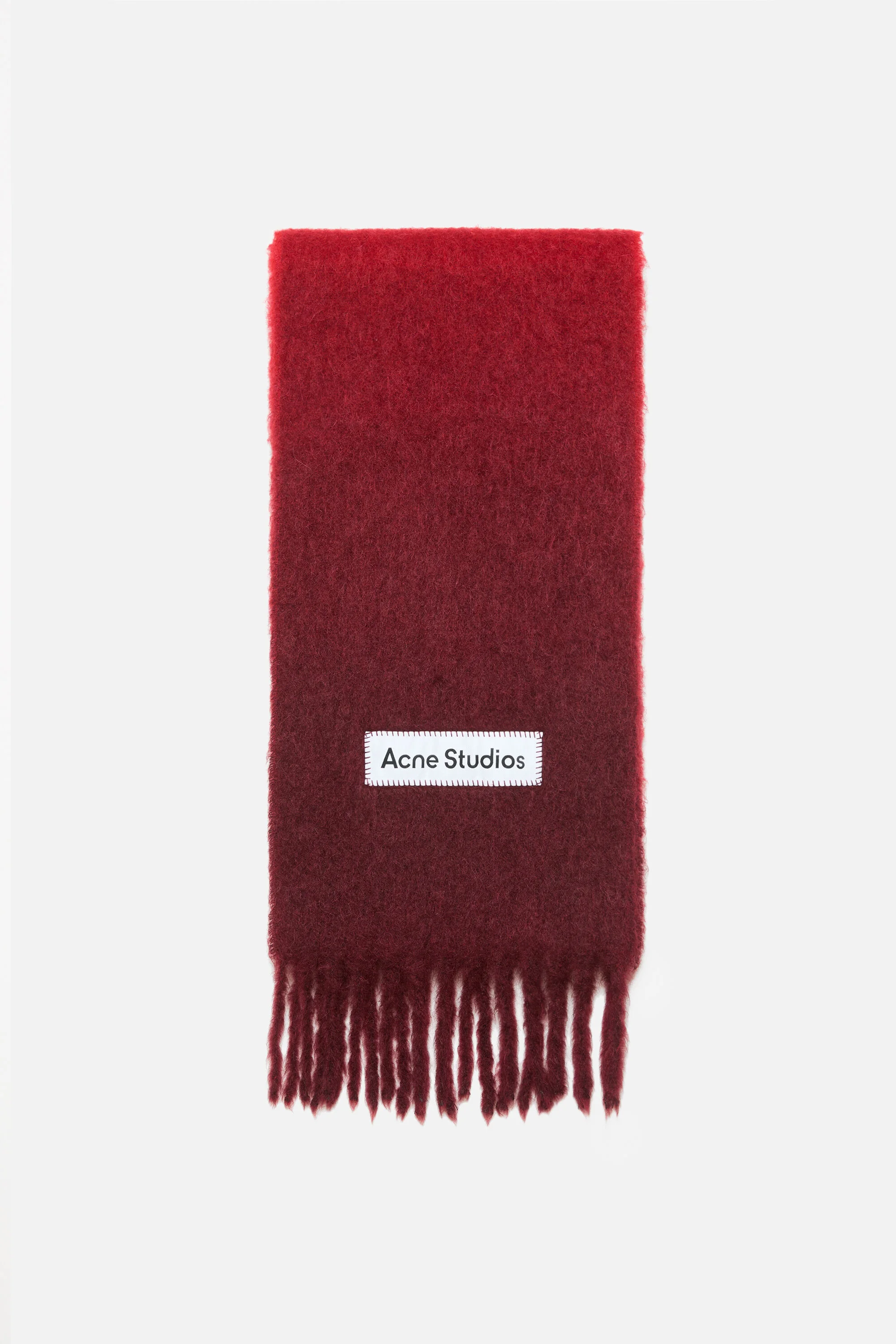 Mohair dip dye scarf - Red - 1