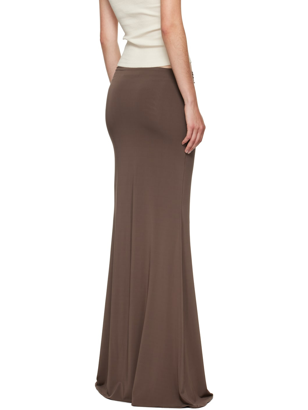 Brown Logo Chain Maxi Skirt - 3