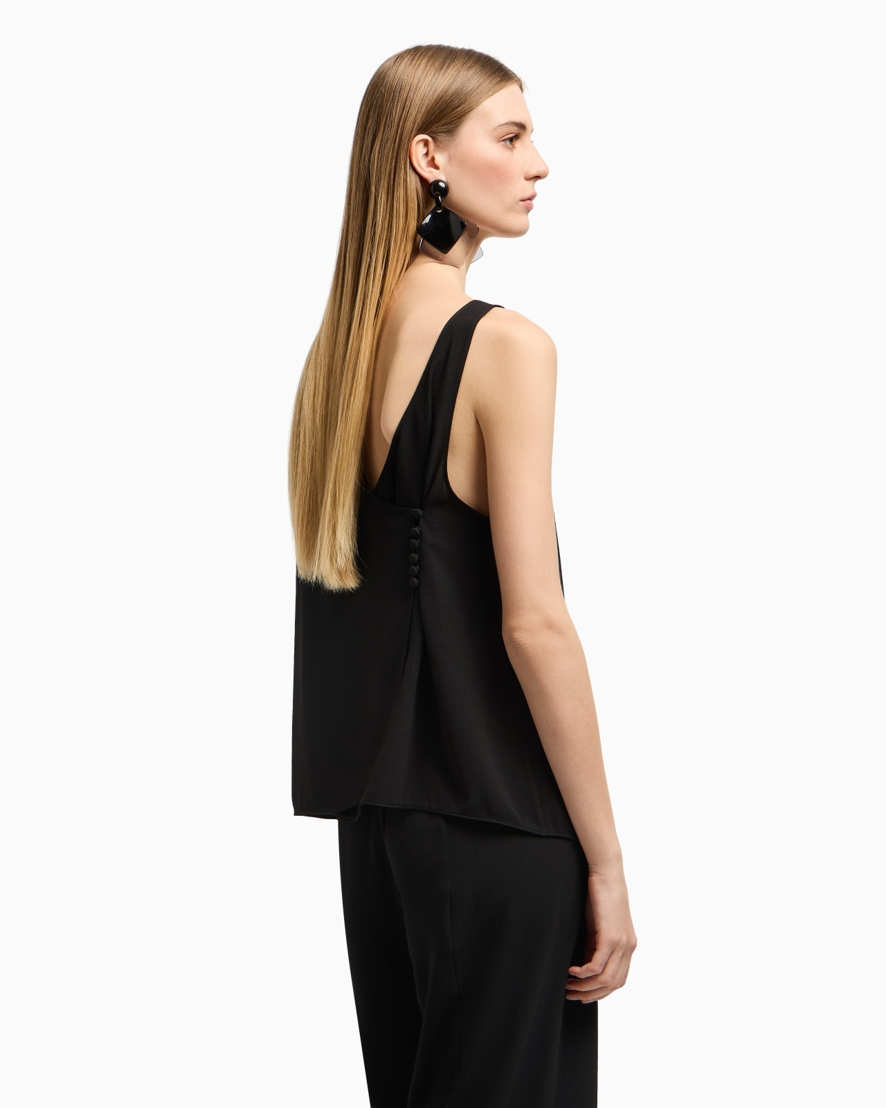 TOP WITH FLUID CRÊPE PANEL AT THE BACK - 3