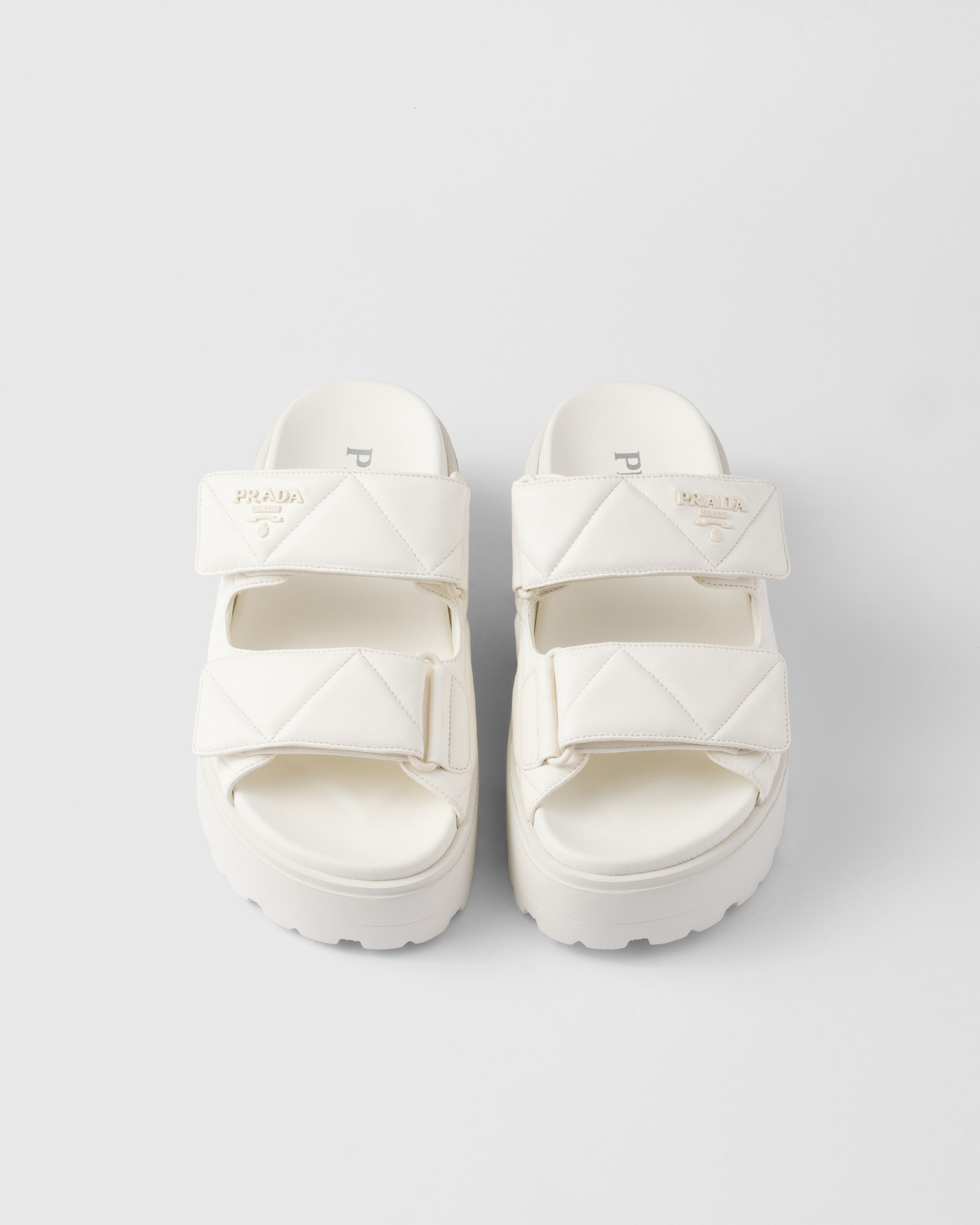 Padded nappa leather slides - 3