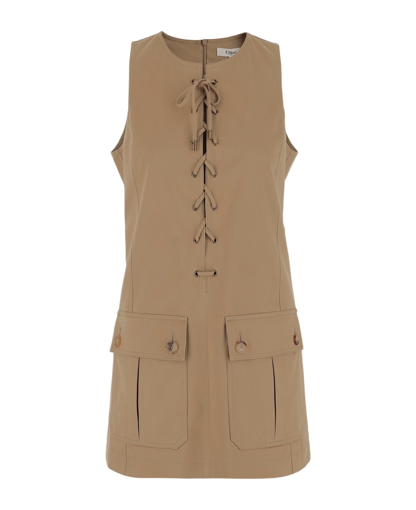 ［大人気！］Chloe Cotton Satin Dress CH25SRO3633920G Chloé Cotton Satin Dress | italist | REVERSIBLE