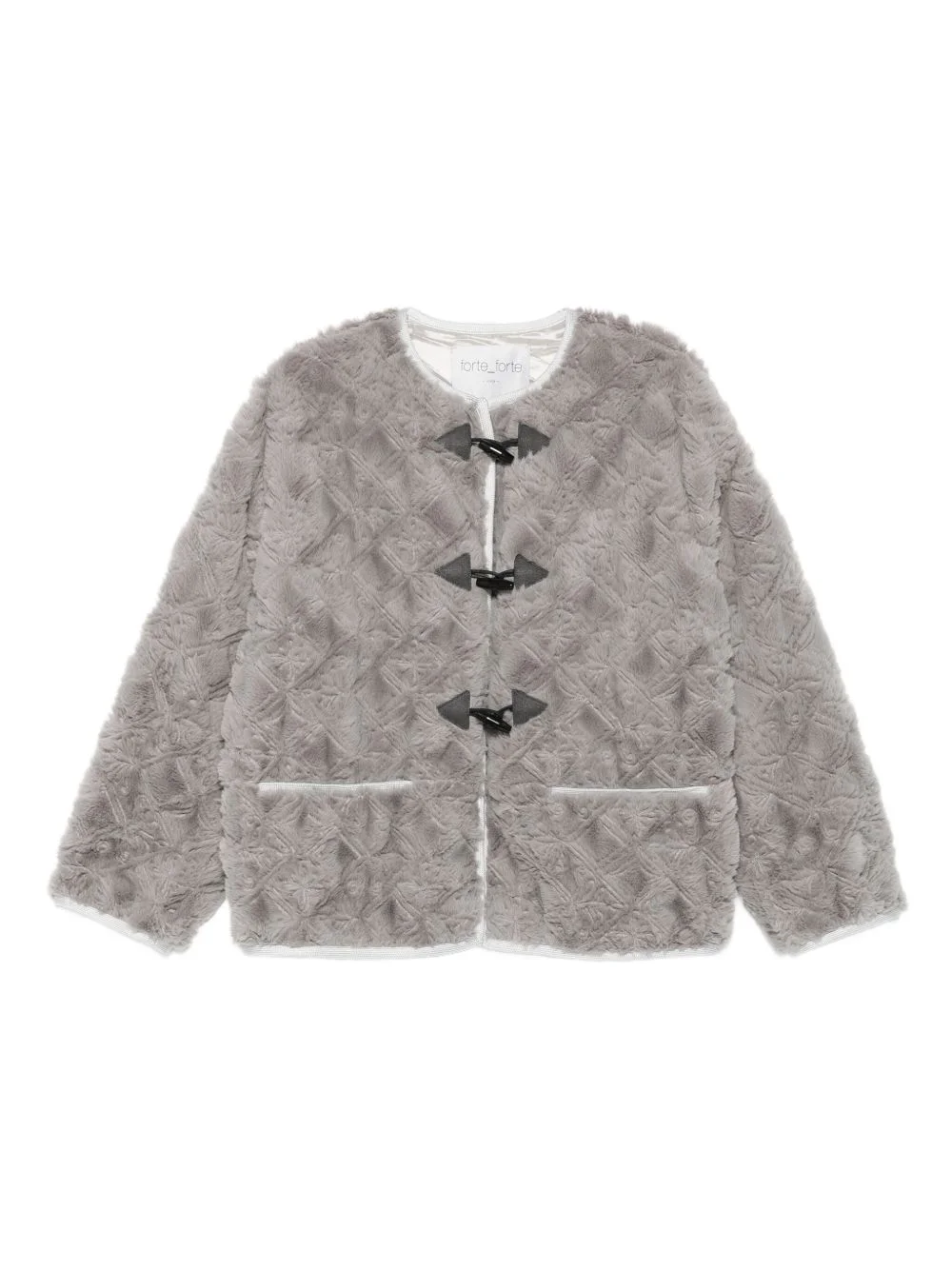 toggle-fastening textured jacket - 1