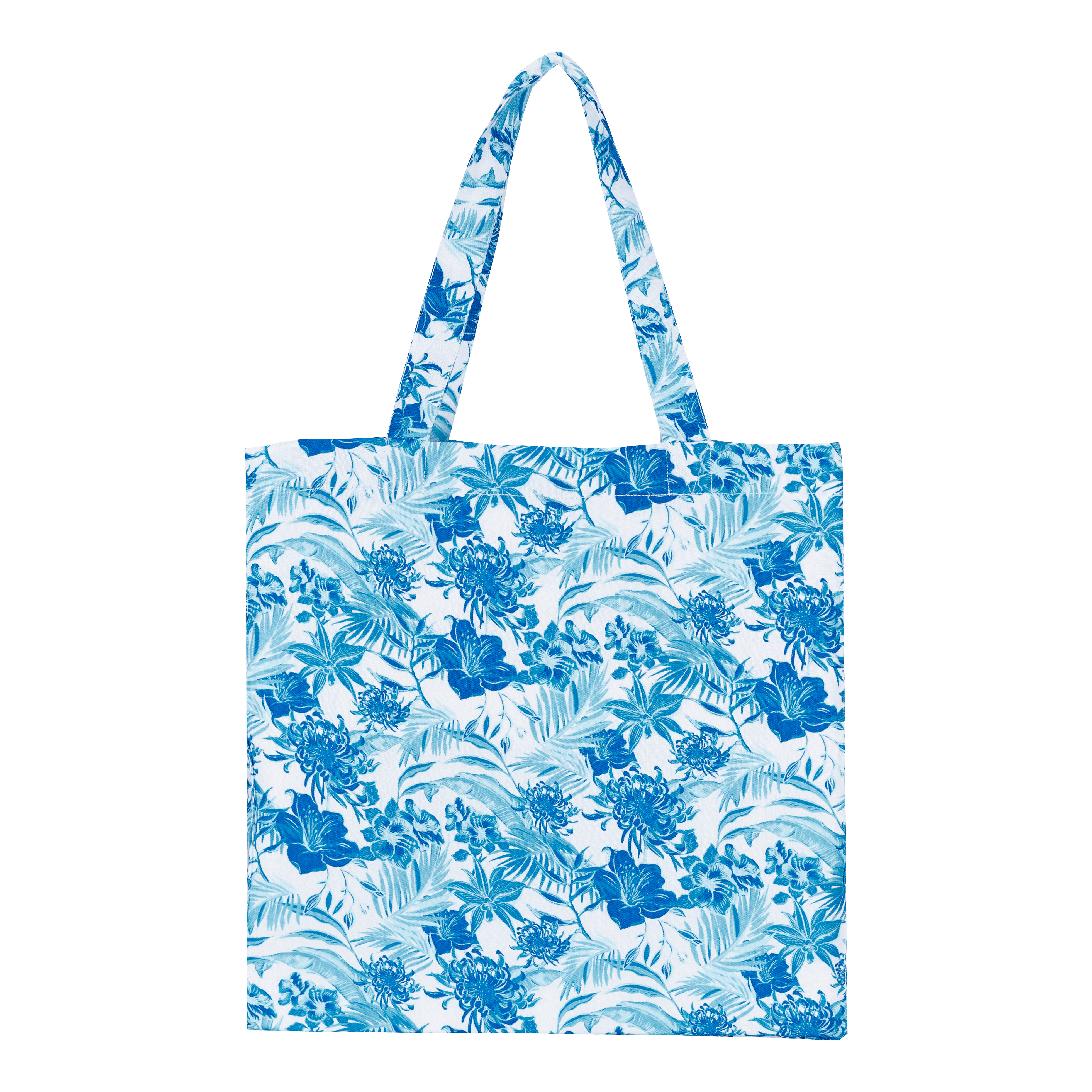 Unisex Linen Beach Bag Tahiti Flowers - 2
