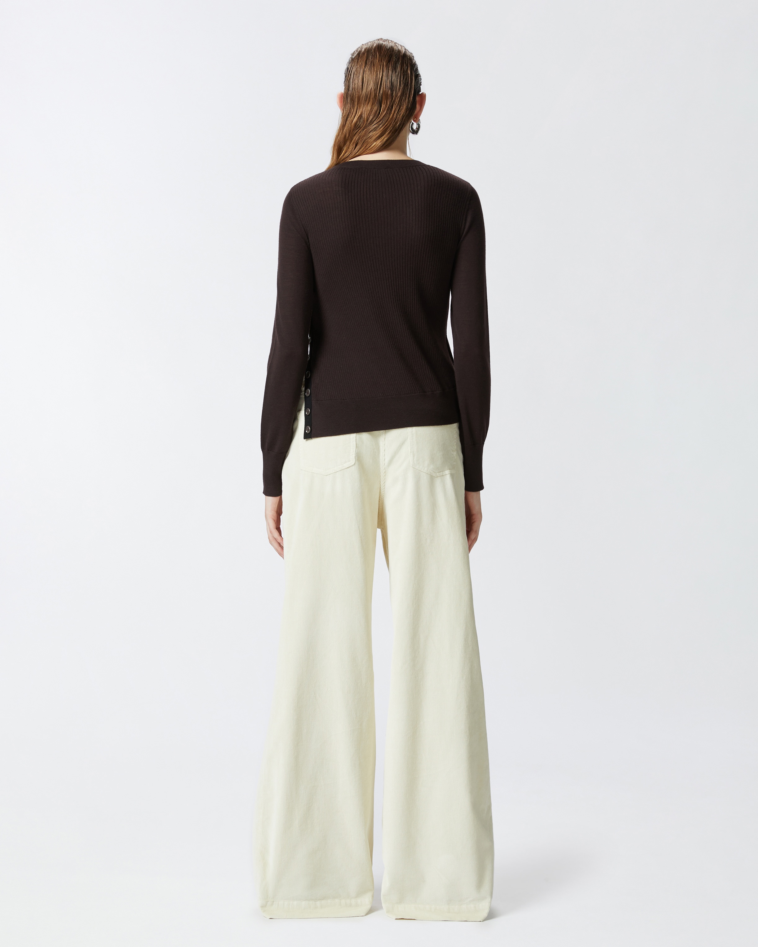 WOOL SWEATER WITH SIDE BUTTONS - 5