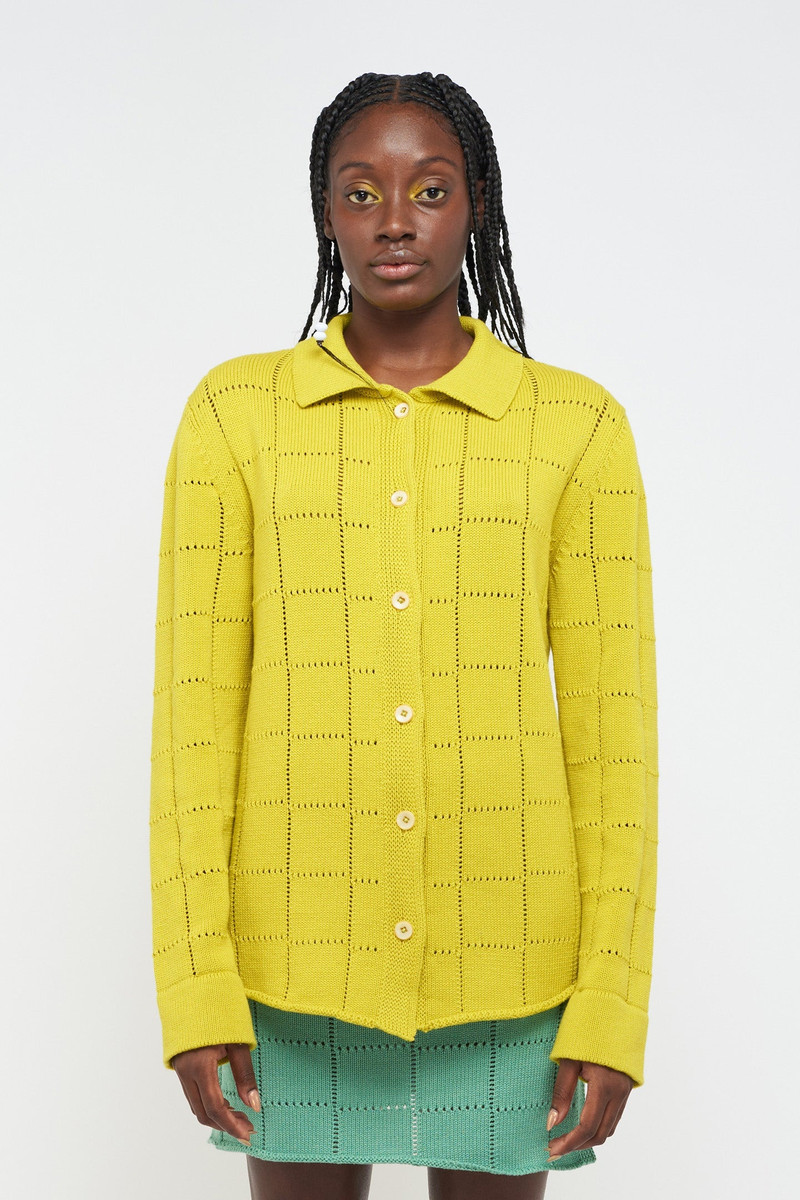The Elder Statesman GRID POINTELLE WOMEN'S SHIRT outlook