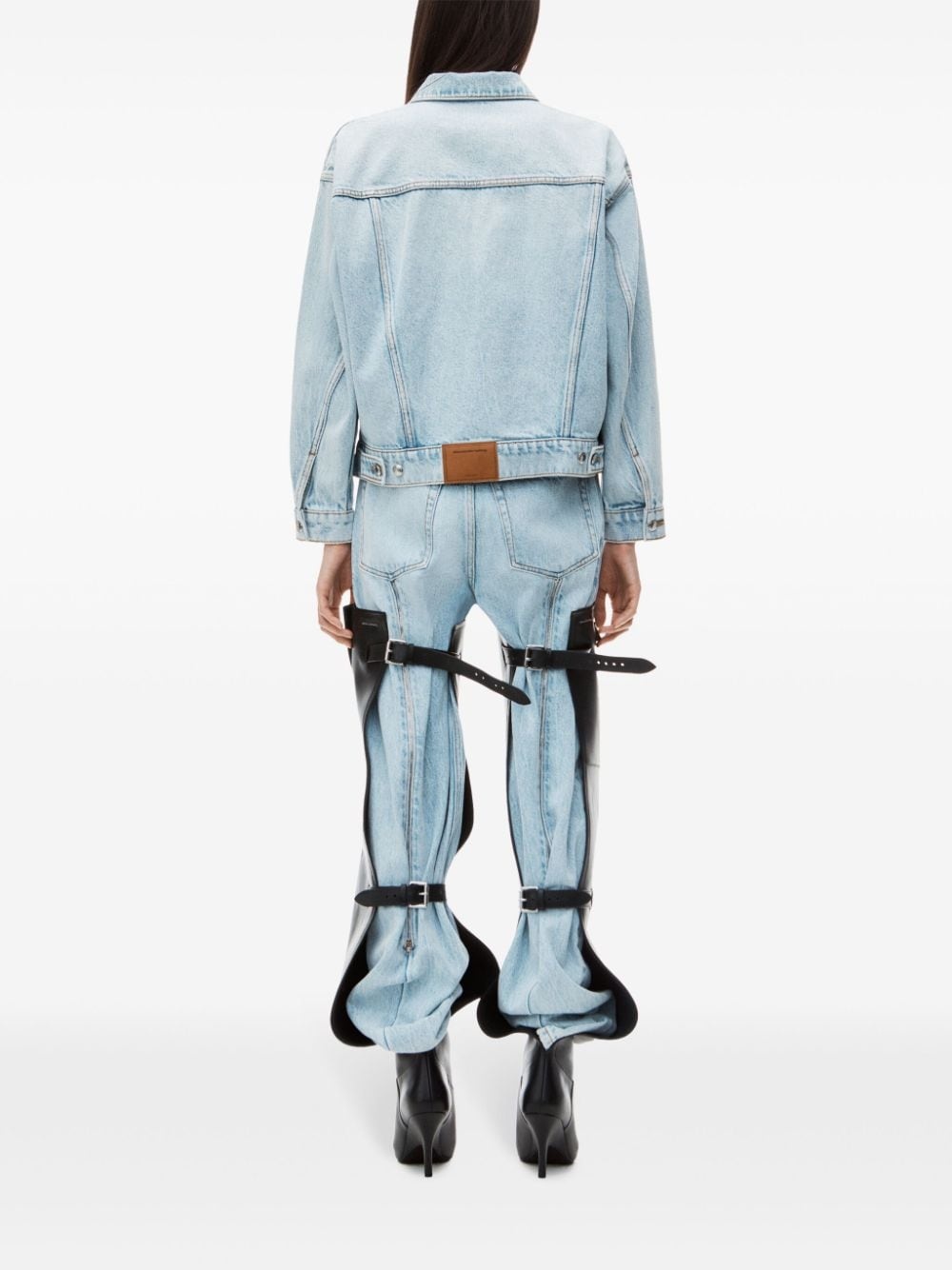 zip-sleeved denim jacket - 3