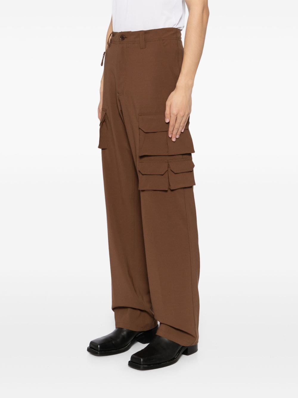 multi-pocket straight leg trousers - 3