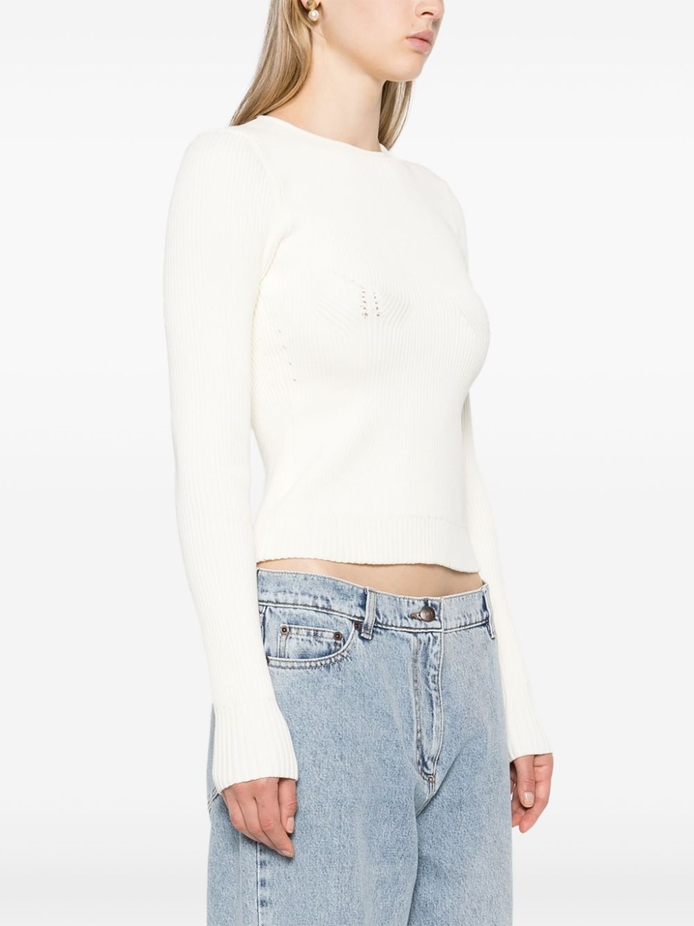 long-sleeve ribbed jumper - 3