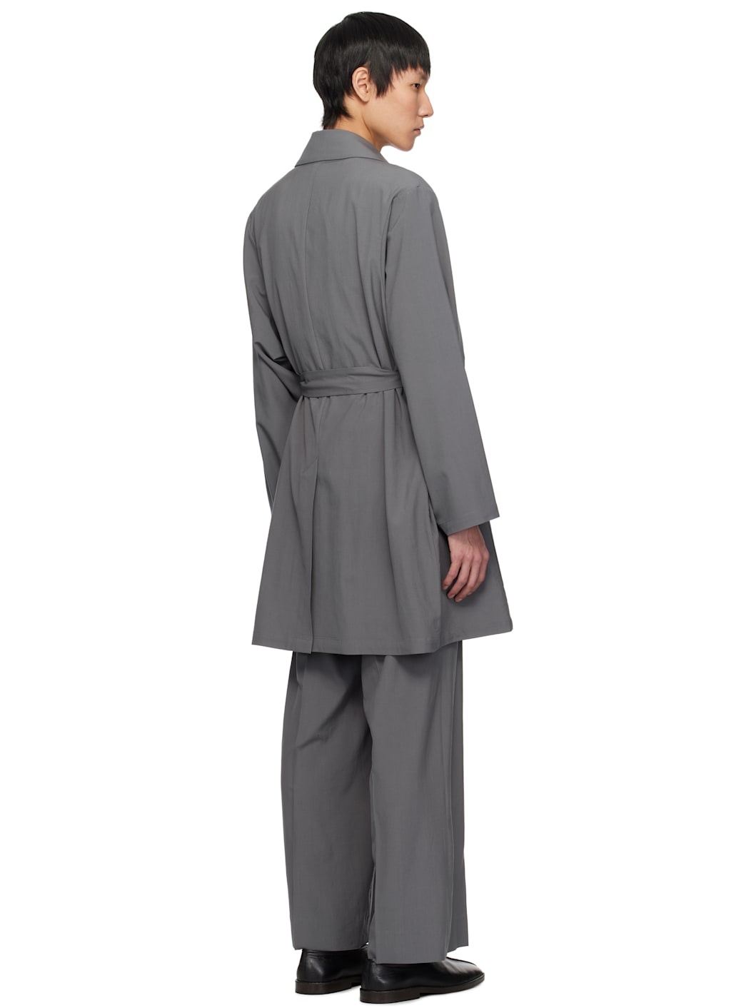 Gray Fine Wool Coat - 3