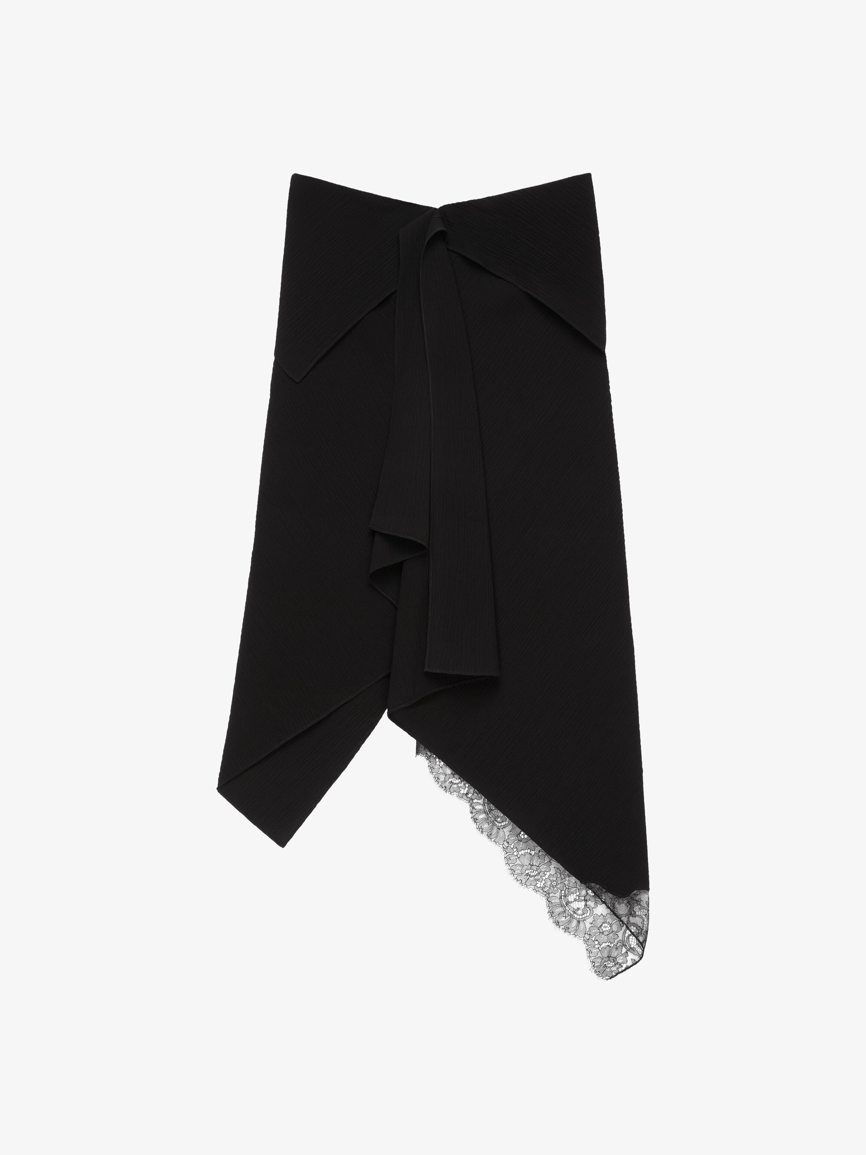 ASYMMETRICAL SKIRT IN CREPE IN LACE - 1
