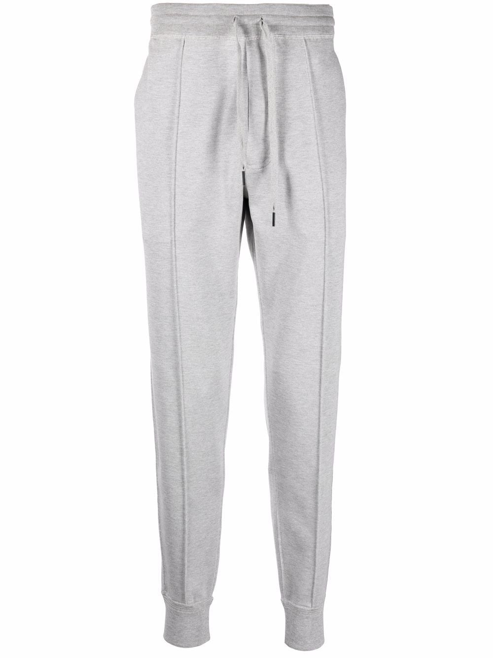 cotton-silk blend track pants - 1