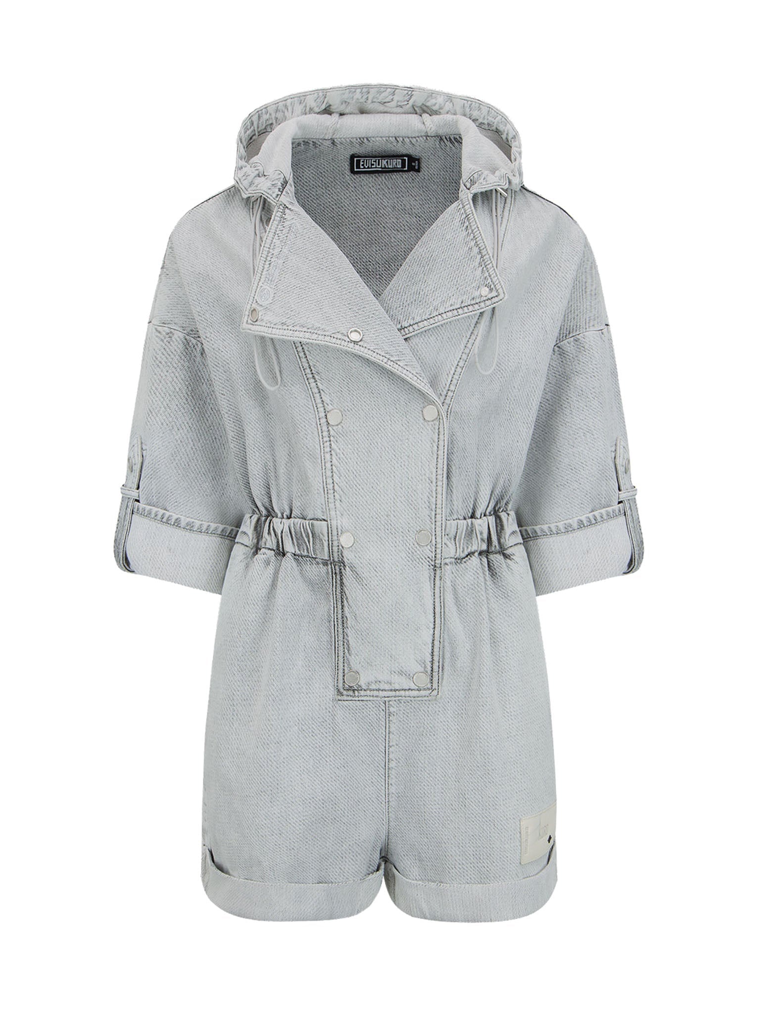 Open-Back Knit Denim Jumpsuit - 18