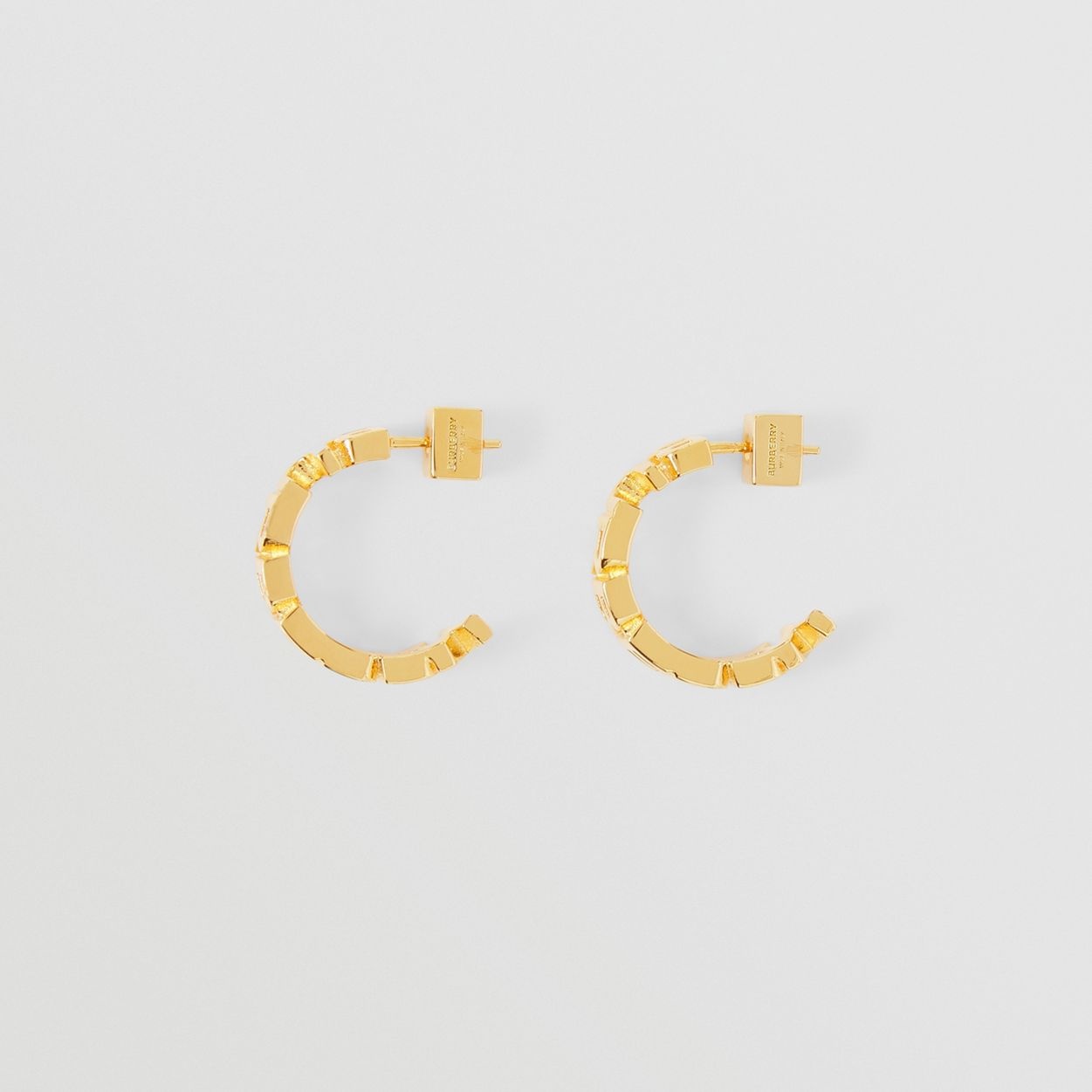 Gold-plated Logo Hoop Earrings - 1