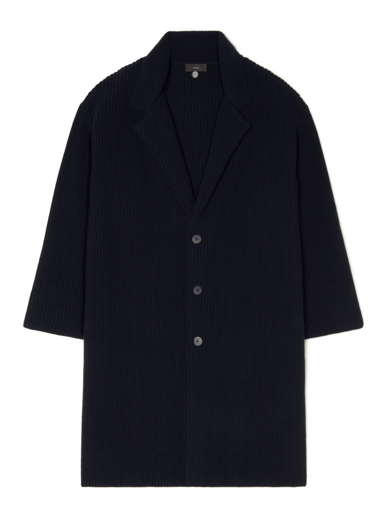 Knitted Ribbed Denim-No-Denim Coat 1