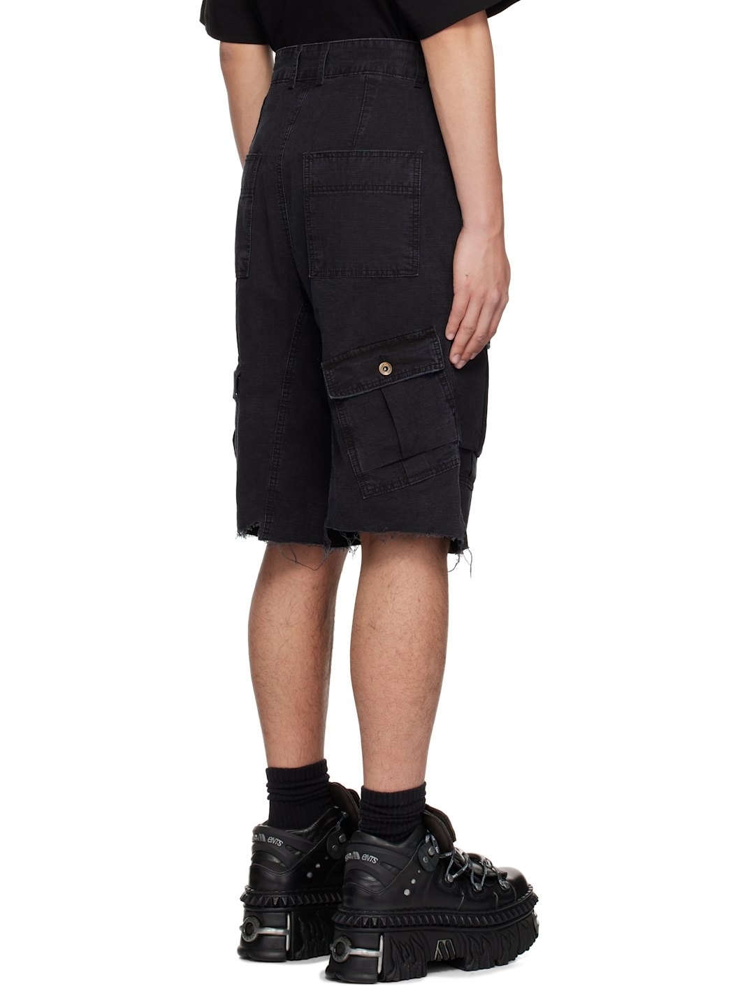 Black Military Vintage Shorts - 3
