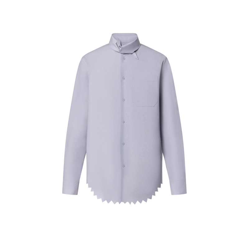 Knotted Collar Long-Sleeved Shirt 1