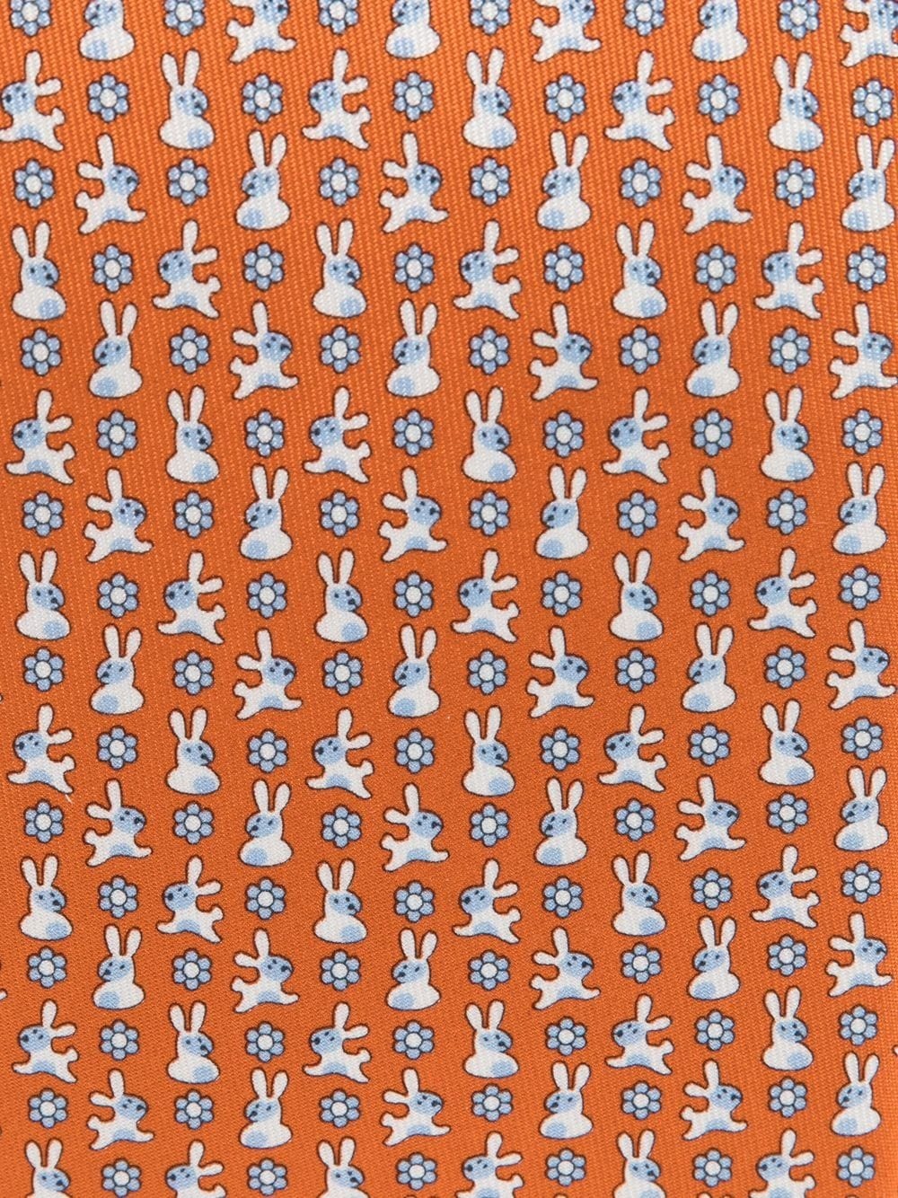 bunny-print silk tie - 2