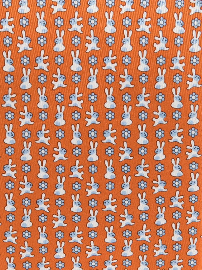 Salvatore Ferragamo bunny-print silk tie outlook