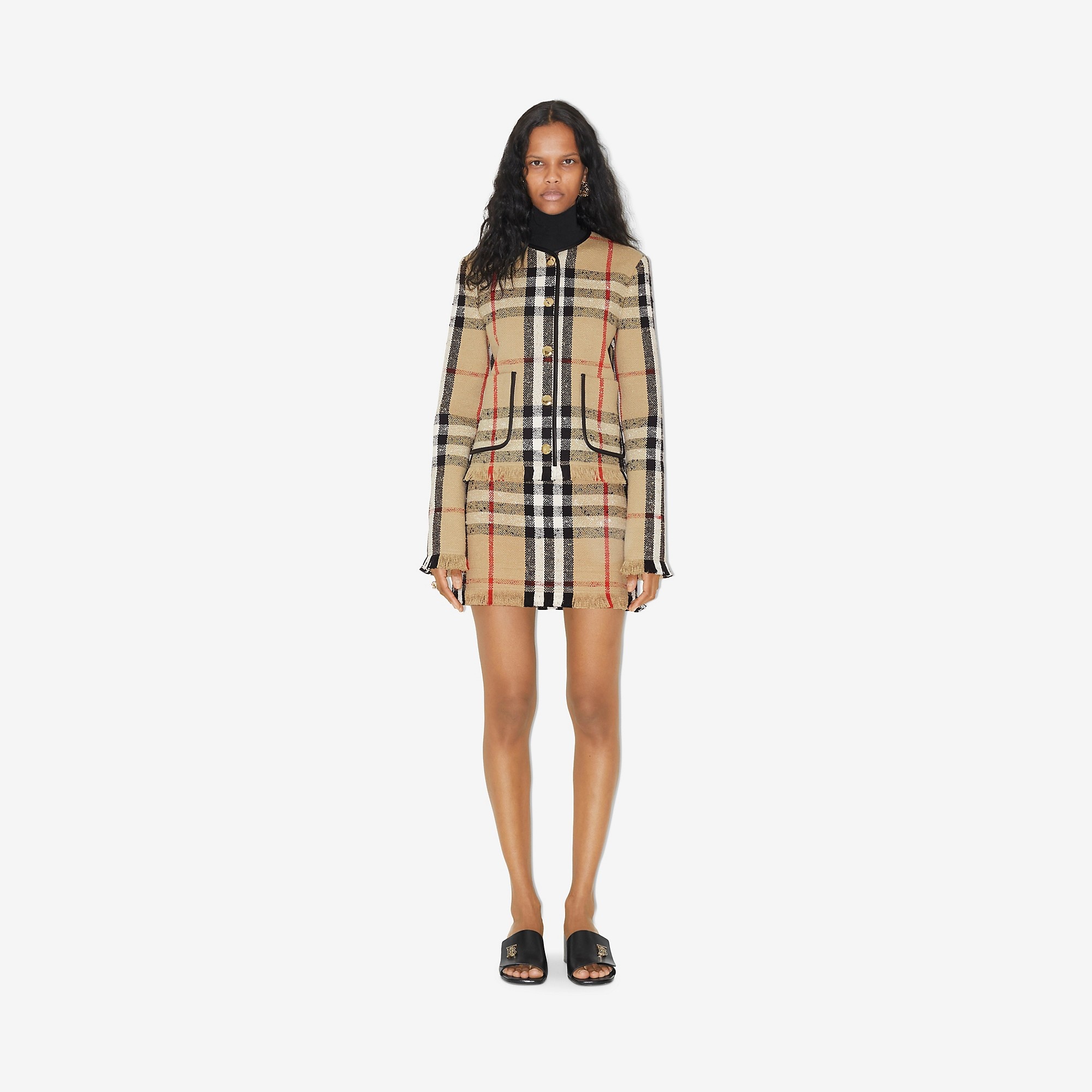 Check Bouclé Mini Skirt - 2
