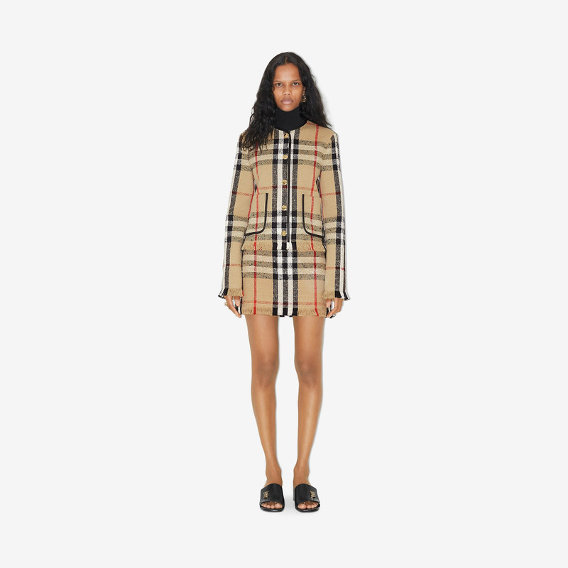 Burberry Check Bouclé Mini Skirt outlook