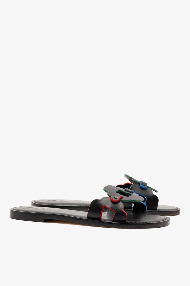 Margherita Slide In Black Leather 3
